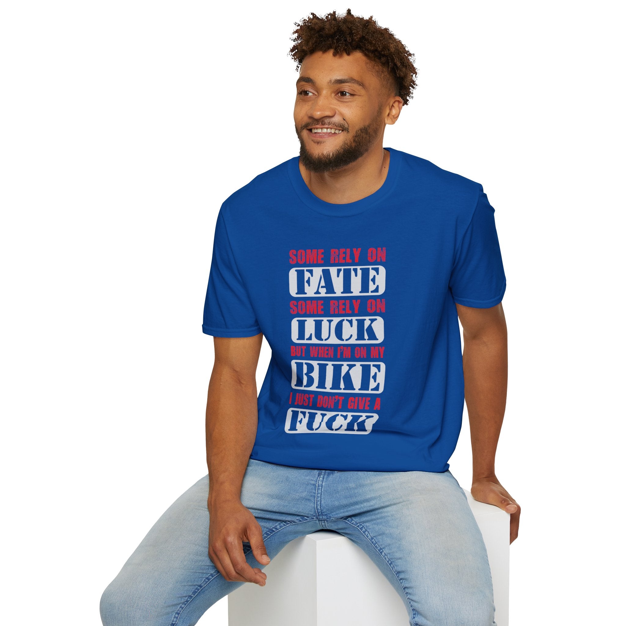 Rebellious Unisex T-Shirt - Fate, Luck, Bike, Adventure Shirt, Perfect for Bikers, Casual Wear, Gifts for Friends, Unique Graphic Tee