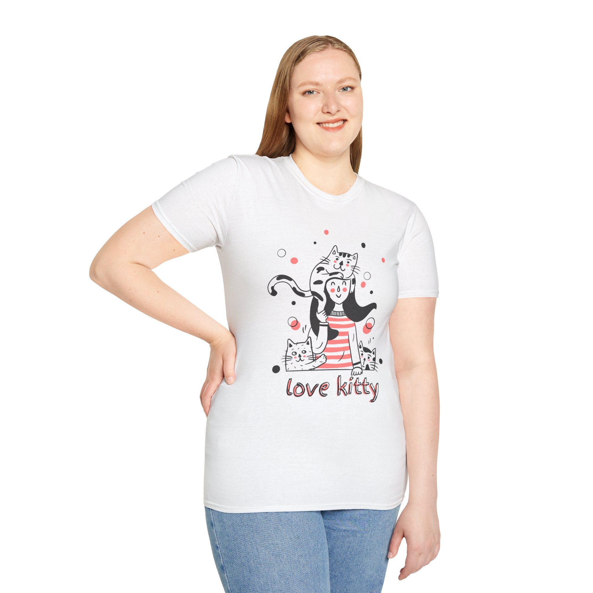 Cute Cat Lover T-Shirt, Love Kitty Graphic Tee