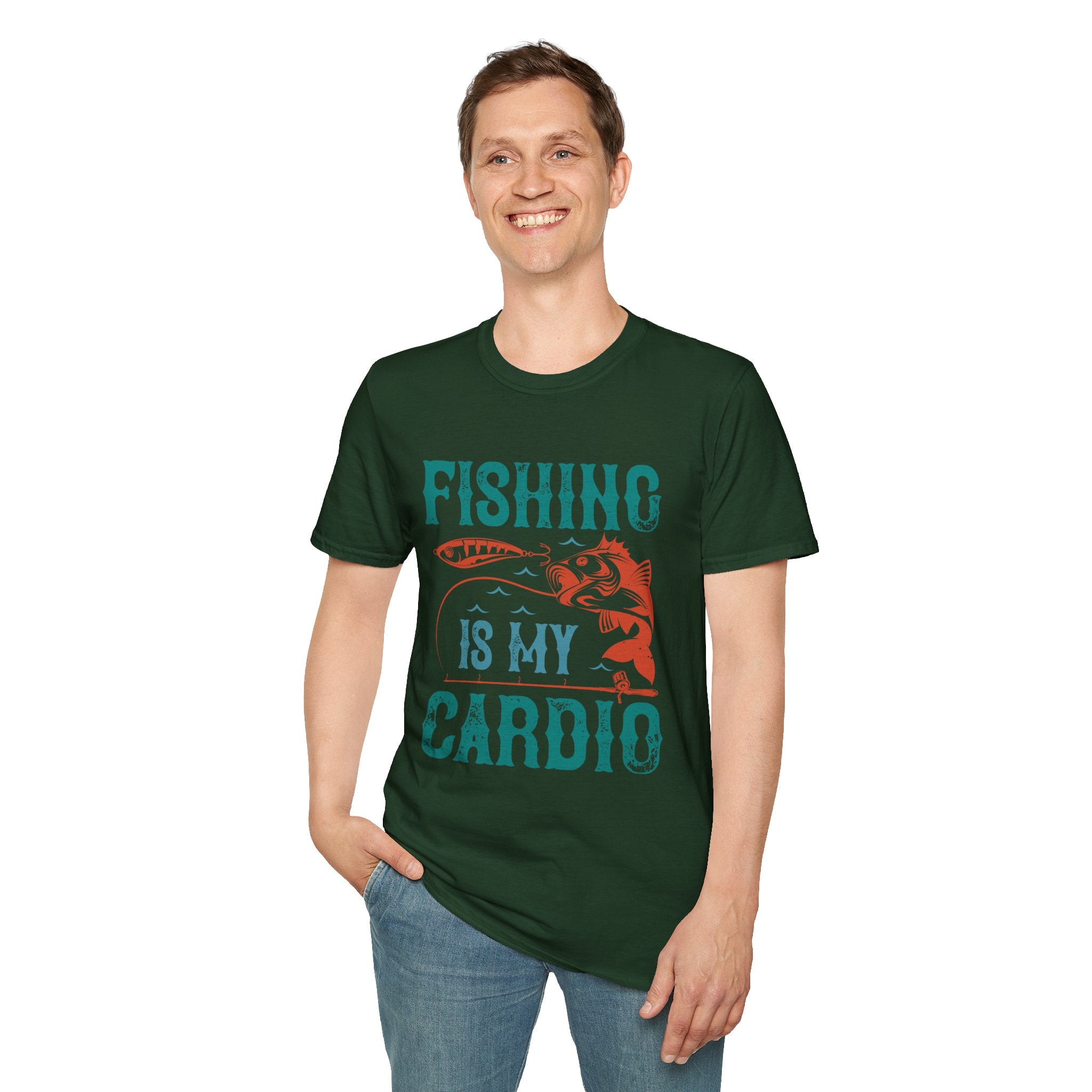 Fishing Is My Cardio Unisex Softstyle T-Shirt, Fishing  Tee