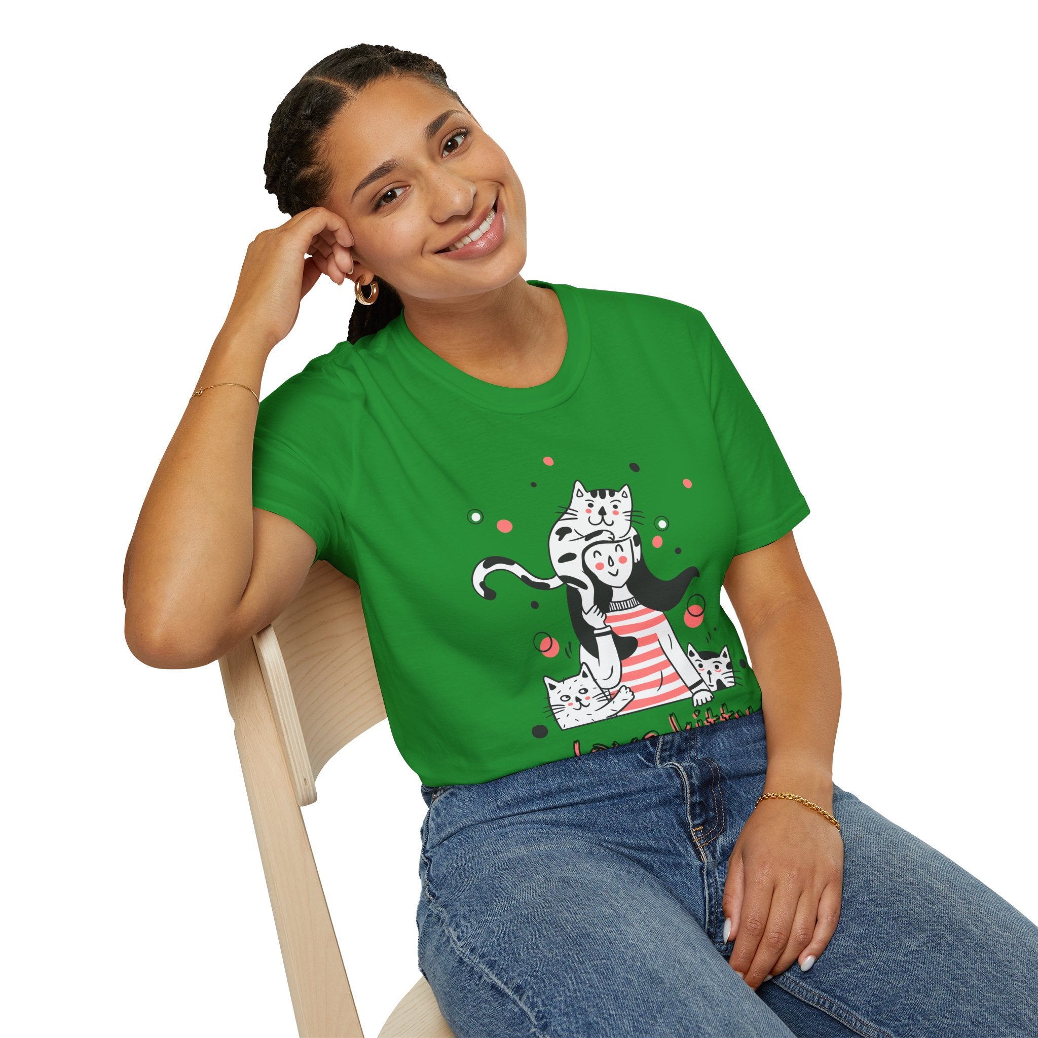 Cute Cat Lover T-Shirt, Love Kitty Graphic Tee