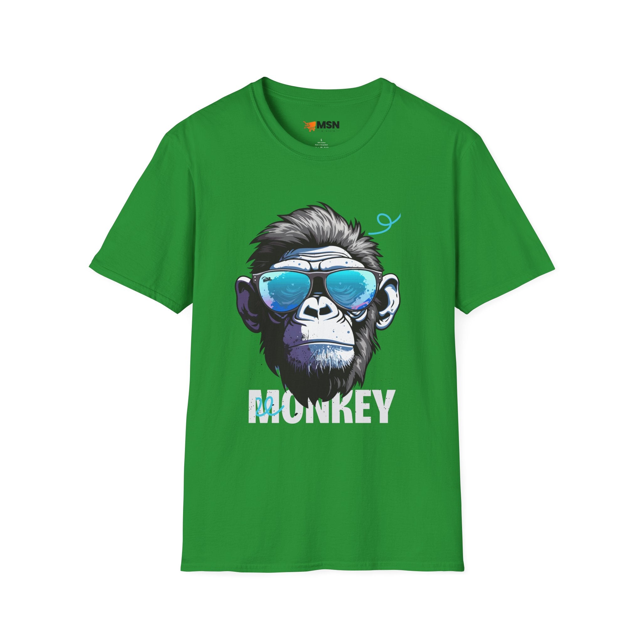 Cool Monkey Graphic Tee, Fun Unisex Softstyle T-Shirt, Animal Lover Gift