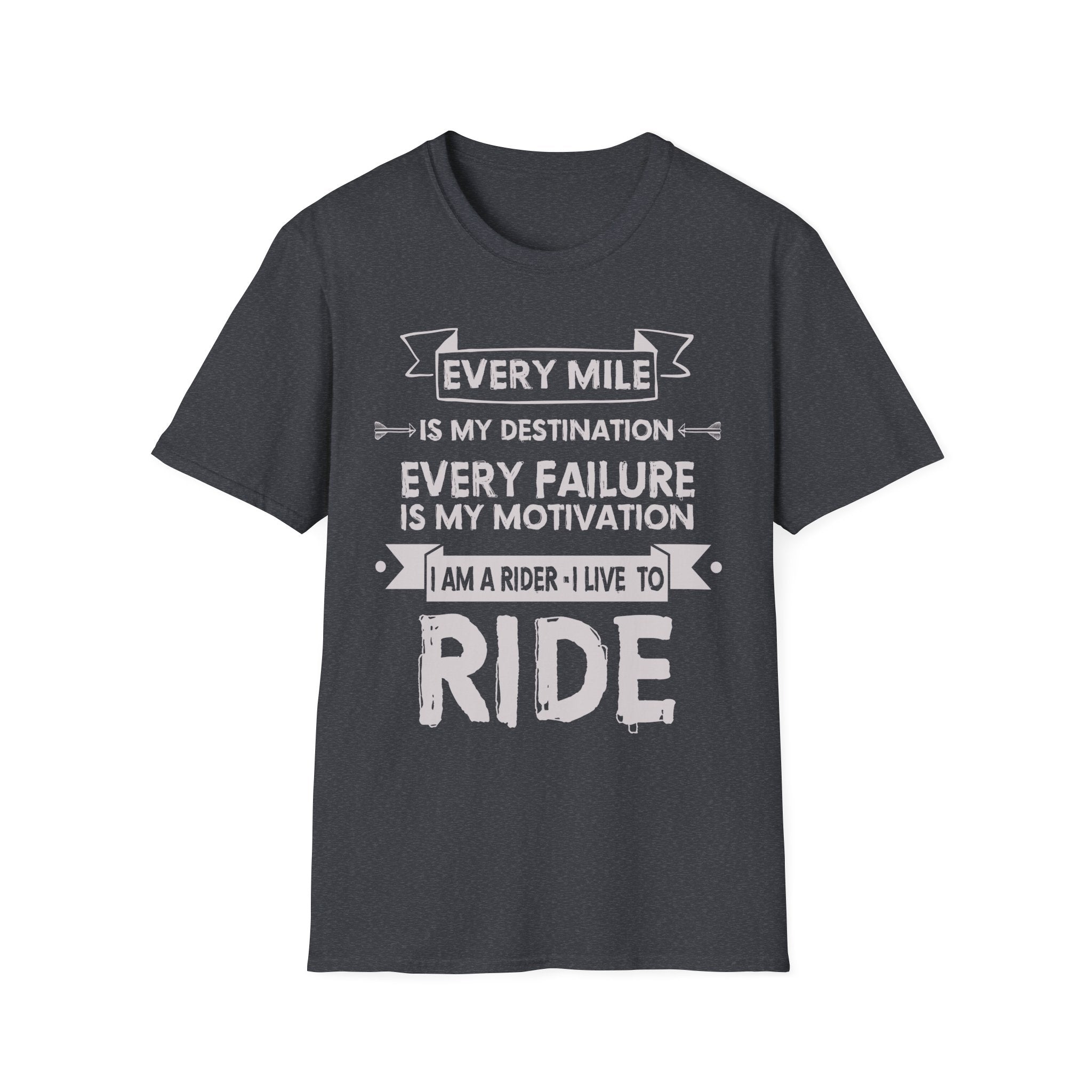 Inspirational Rider T-Shirt | Every Mile Is My Destination | Fitness Gift for Cyclists, Motivational Tee, Unisex Apparel