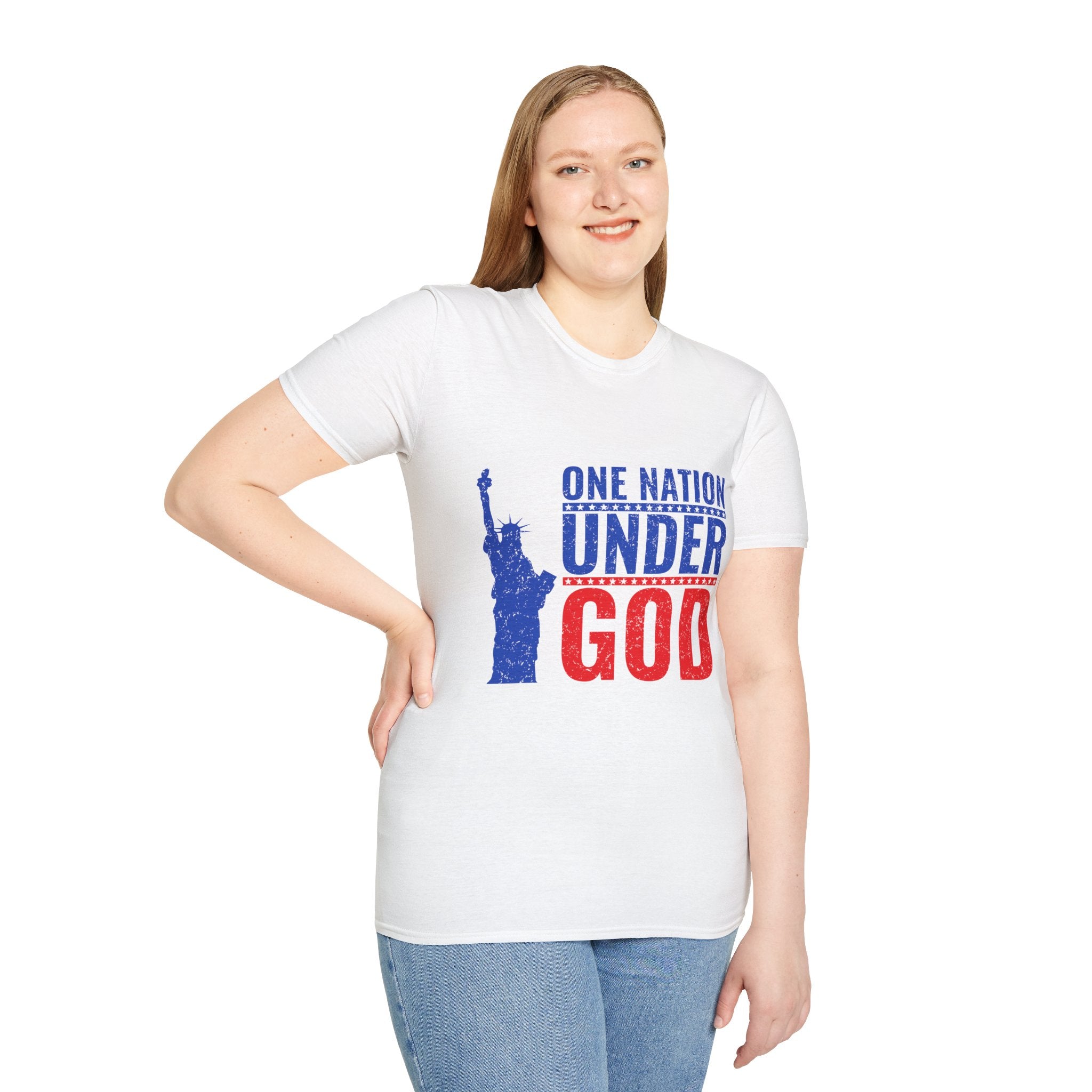 Patriotic Graphic T-Shirt | One Nation Under God | Unisex Casual Wear for Holidays, Independence Day, Family Gatherings, Political [...]