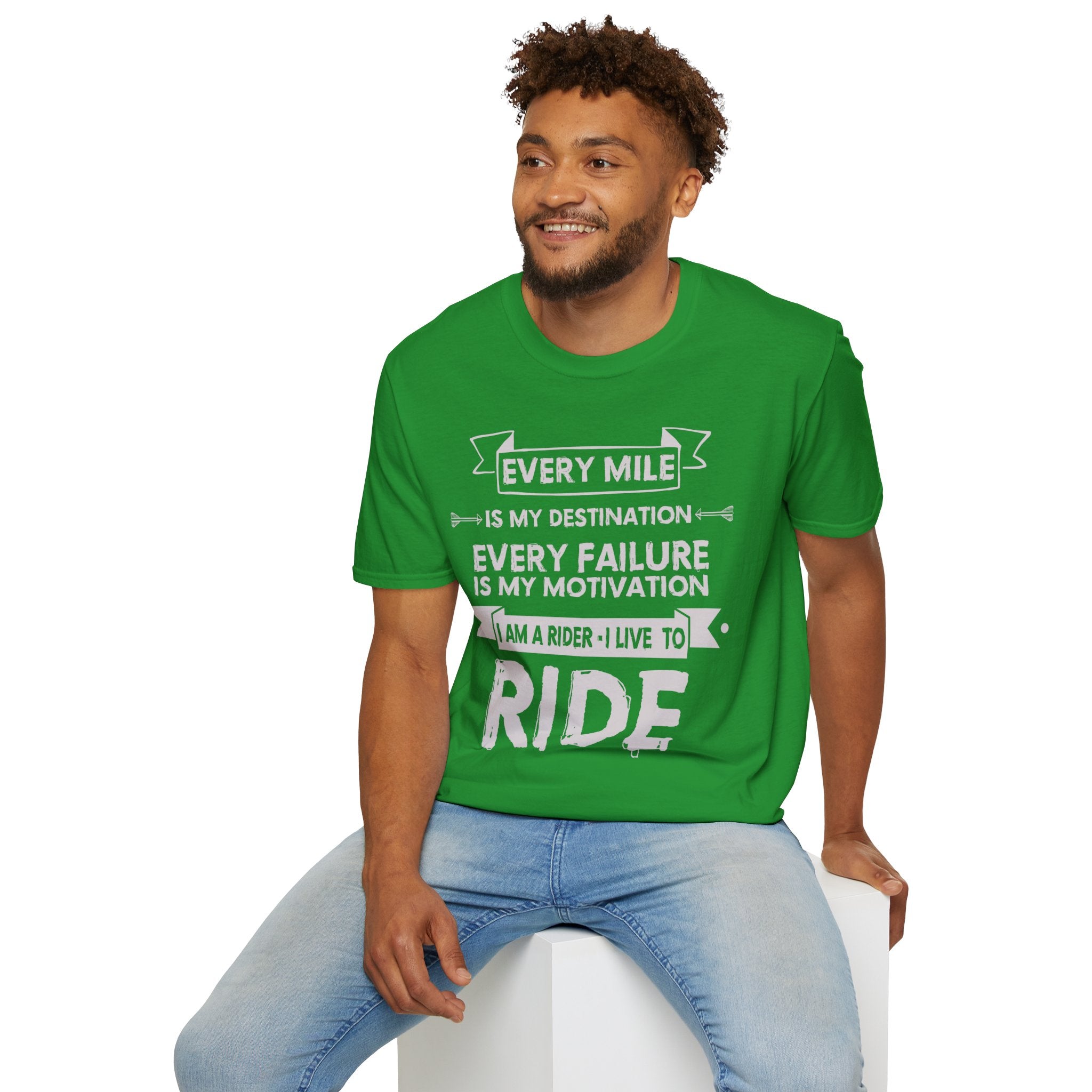 Inspirational Rider T-Shirt | Every Mile Is My Destination | Fitness Gift for Cyclists, Motivational Tee, Unisex Apparel
