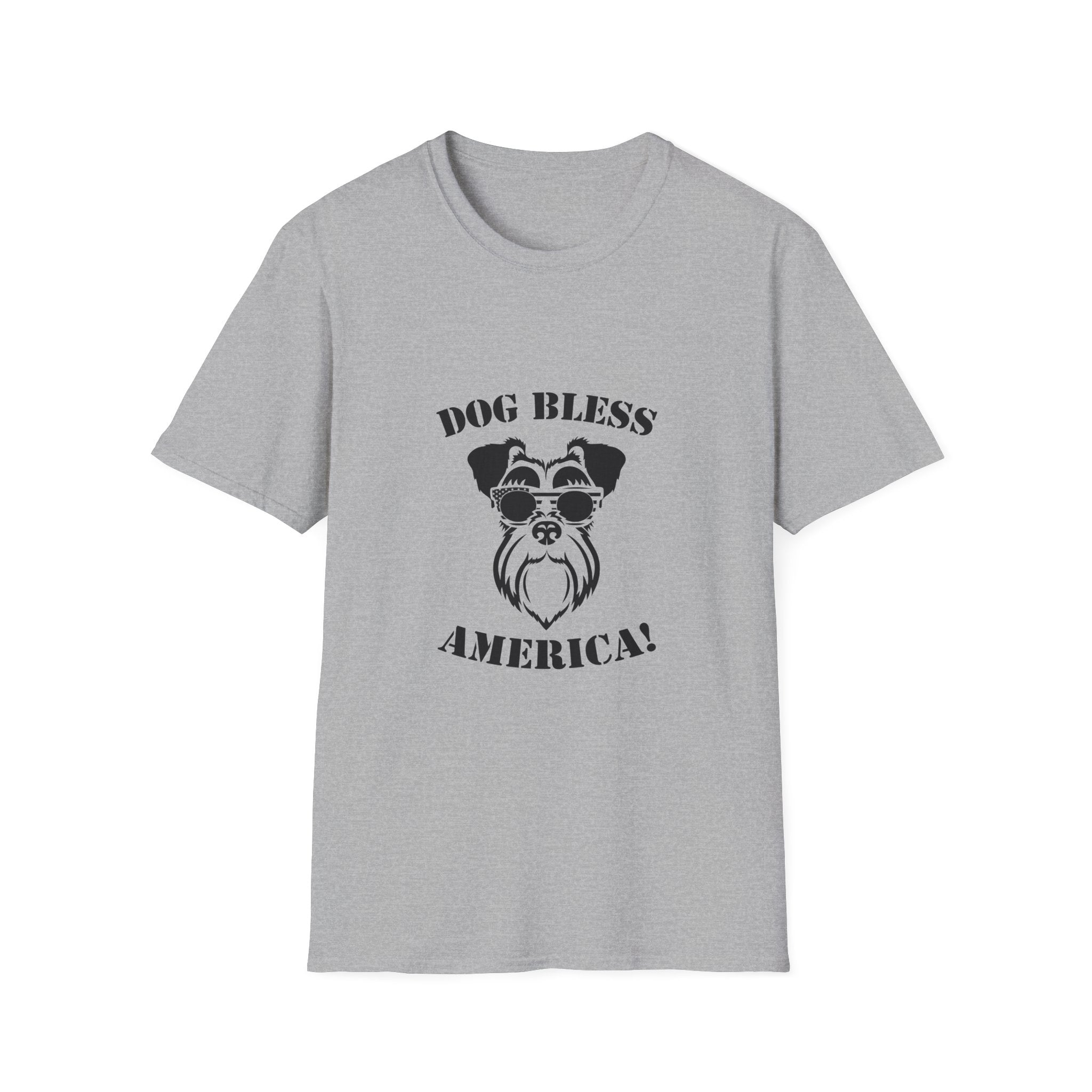 Dog Bless America T-Shirt, Unisex Tee, Dog Lover Gift, Independence Day Apparel, Pet Enthusiast Shirt, Cute Animal T-Shirt