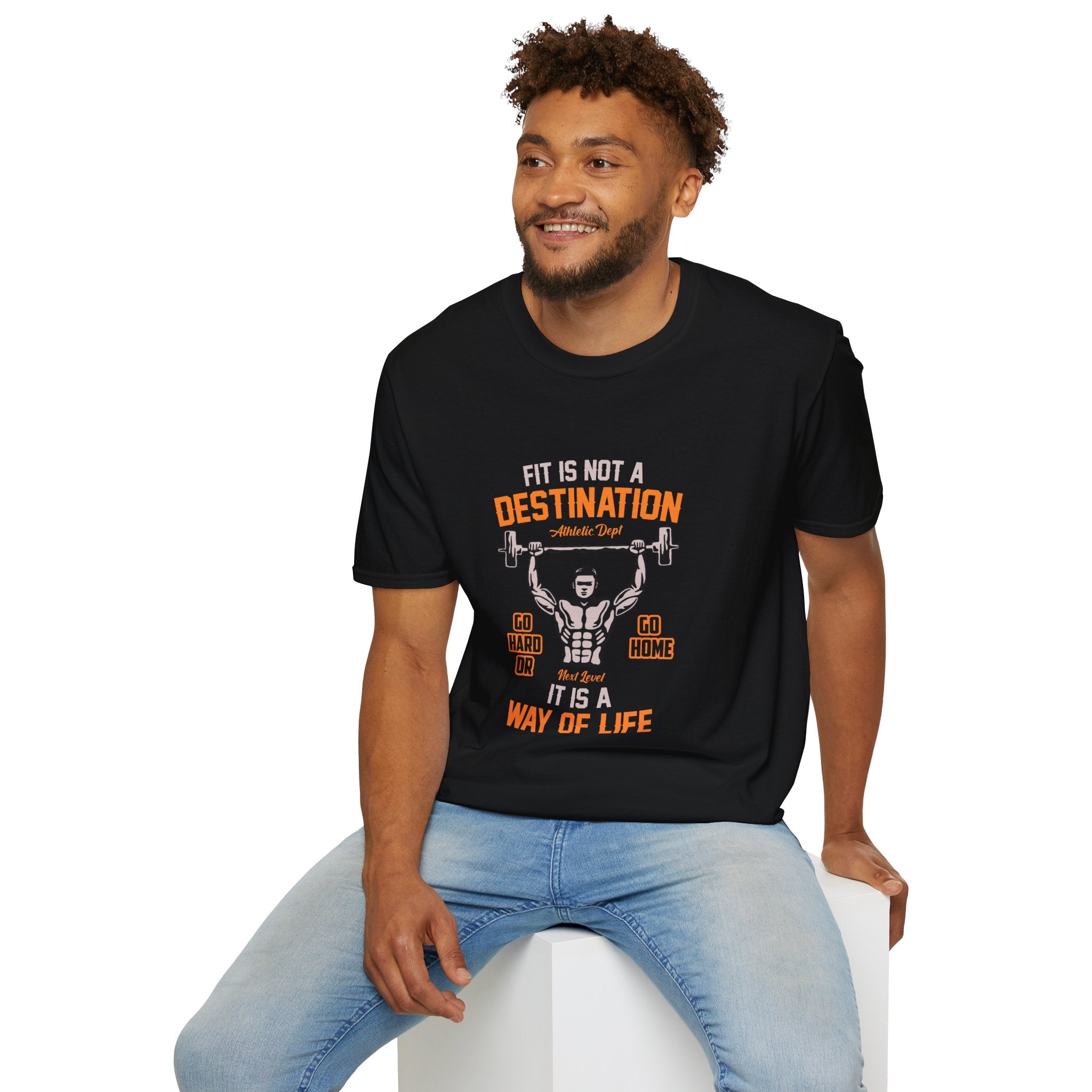 Fit Is Not a Destination Unisex Softstyle T-Shirt, Fitness Apparel, Motivational Tee, Gym Shirt, Gift for Fitness Lovers, Workout Top