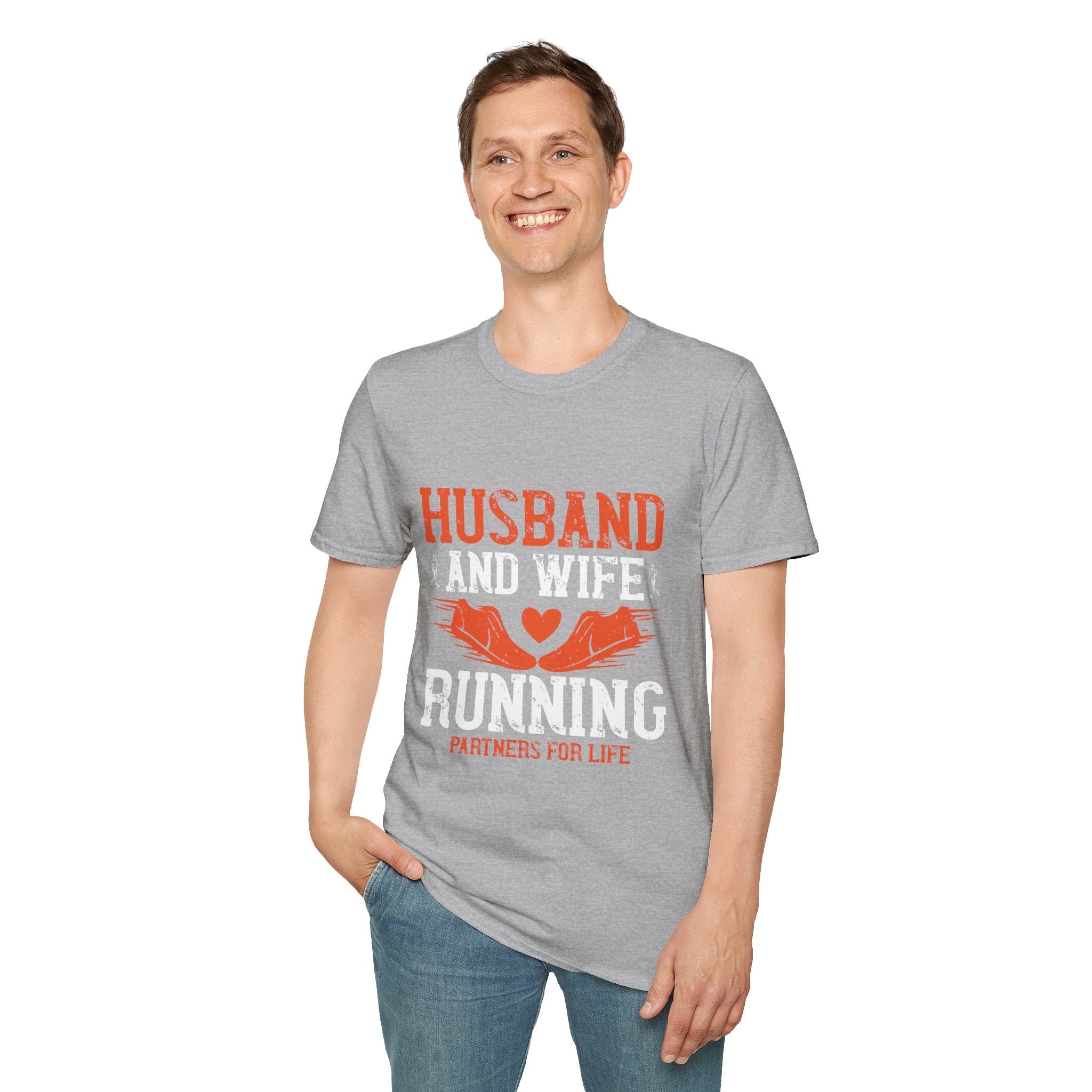 Couples Running T-Shirt, Husband and Wife Matching Tees