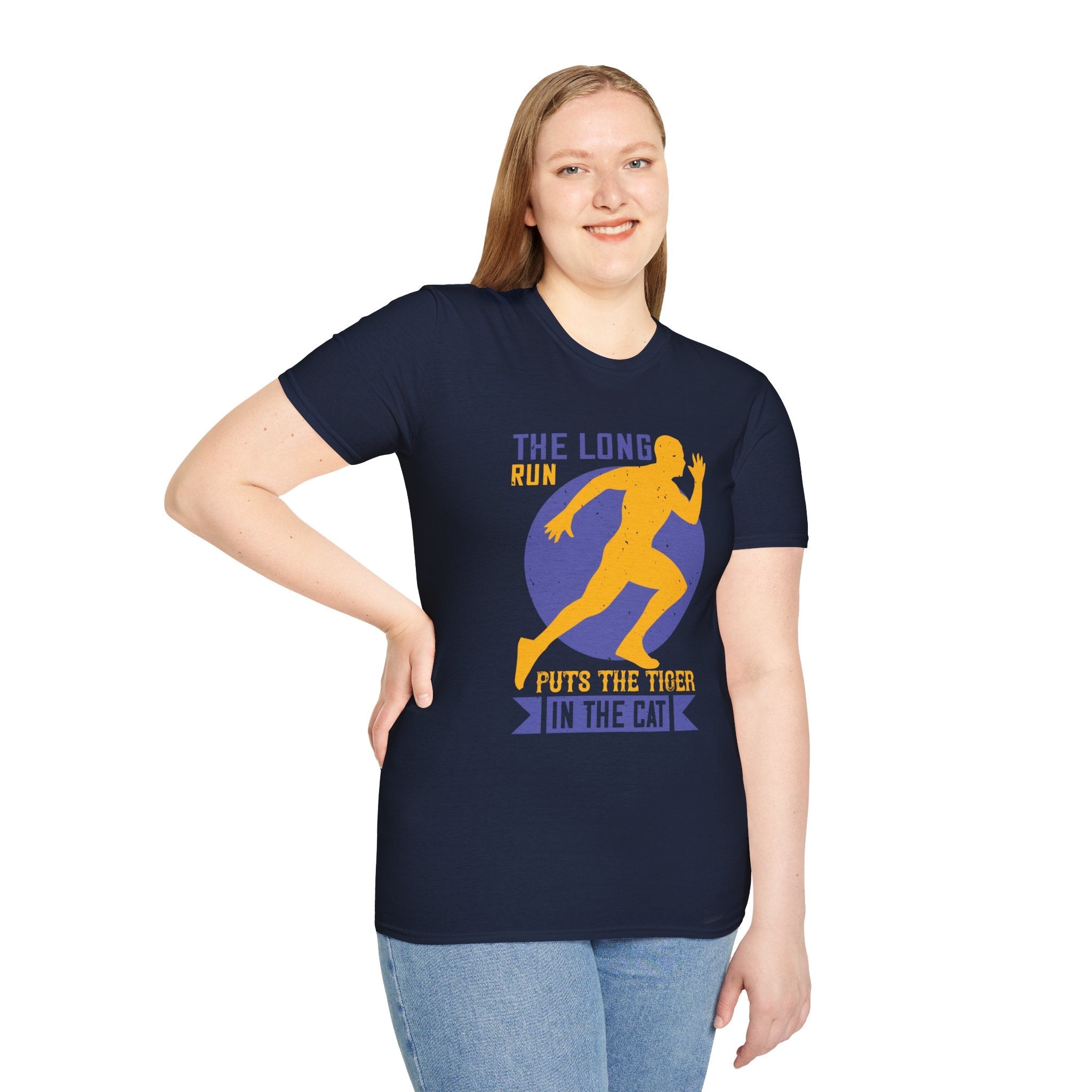 Run Tiger Unisex Softstyle T-Shirt, Motivational Tee, Fitness Apparel