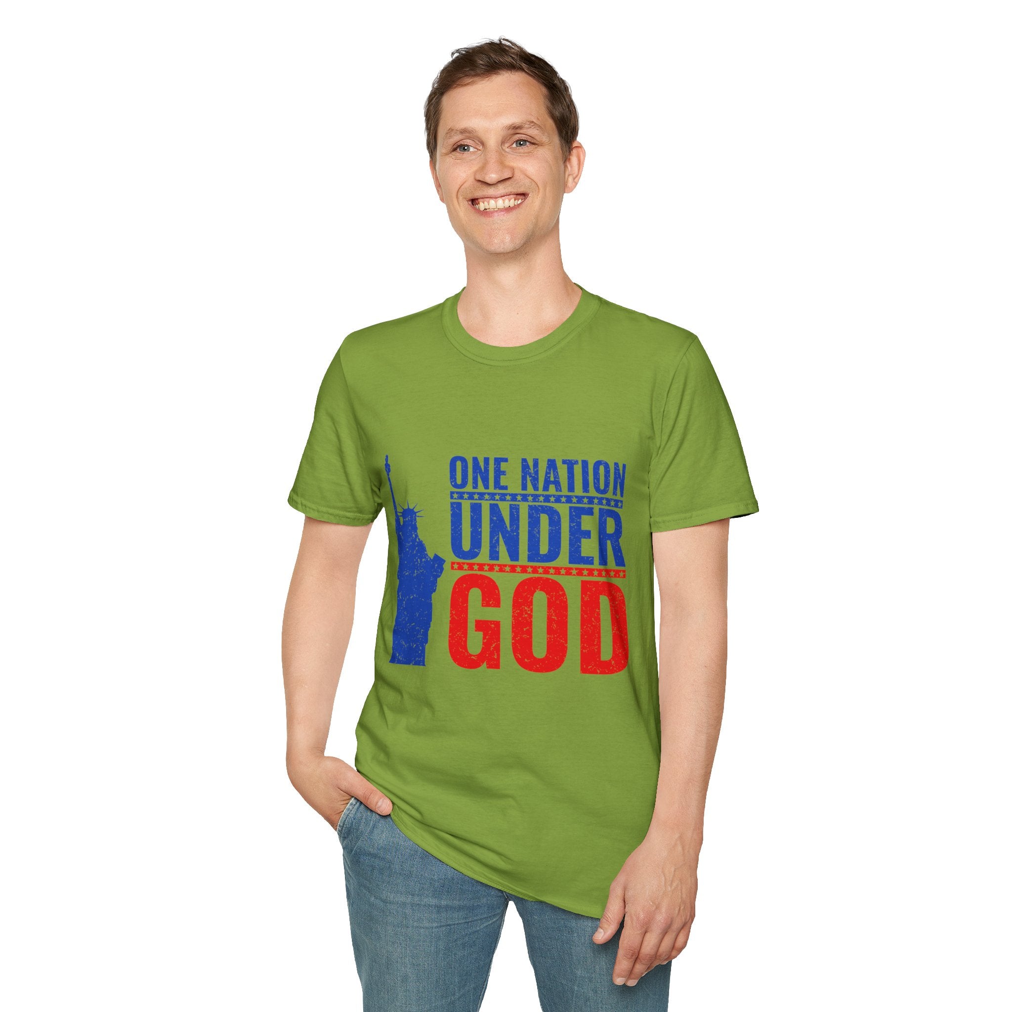 Patriotic Graphic T-Shirt | One Nation Under God | Unisex Casual Wear for Holidays, Independence Day, Family Gatherings, Political [...]
