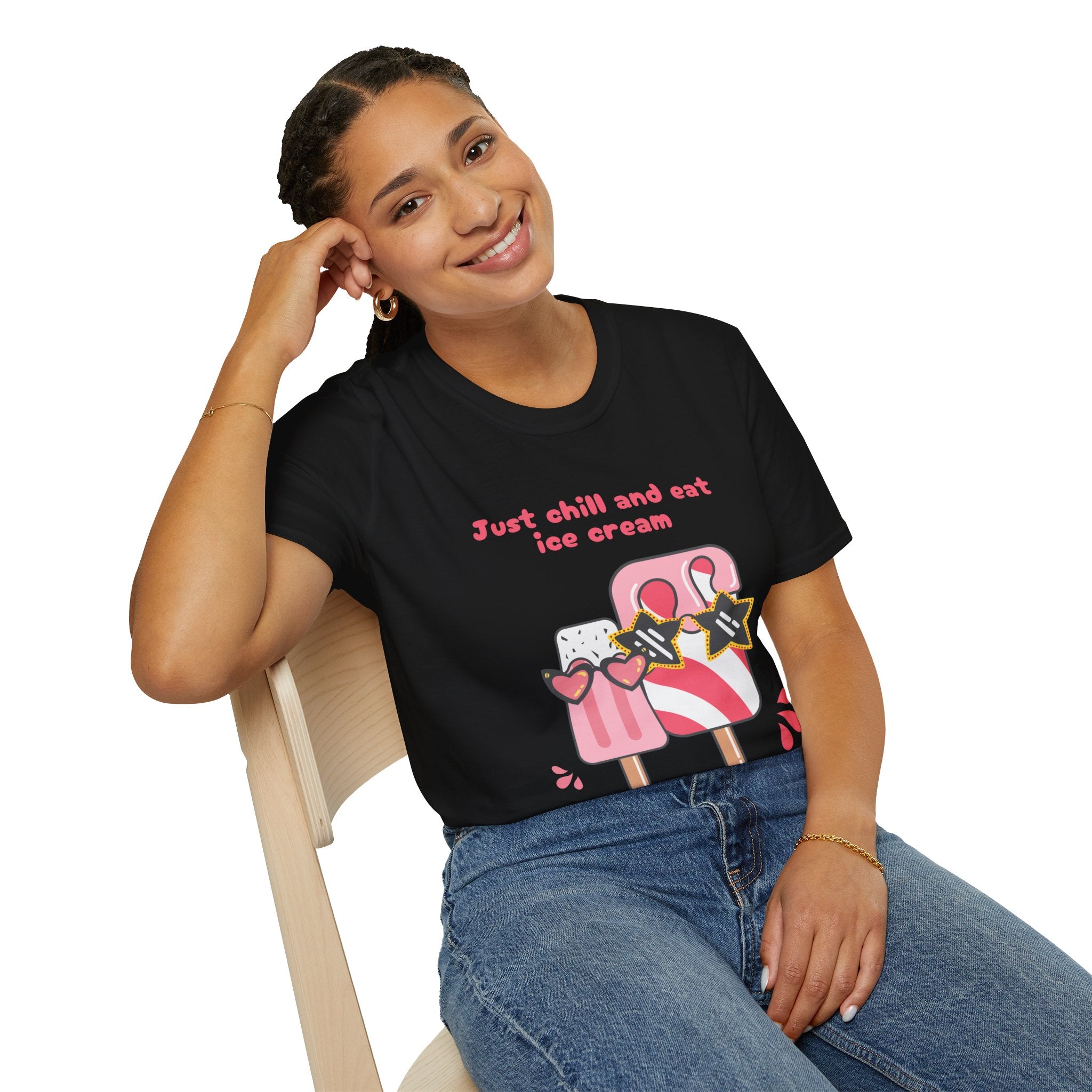 Summer Chill Ice Cream T-Shirt, Unisex Softstyle Tee, Cute Graphic Shirt