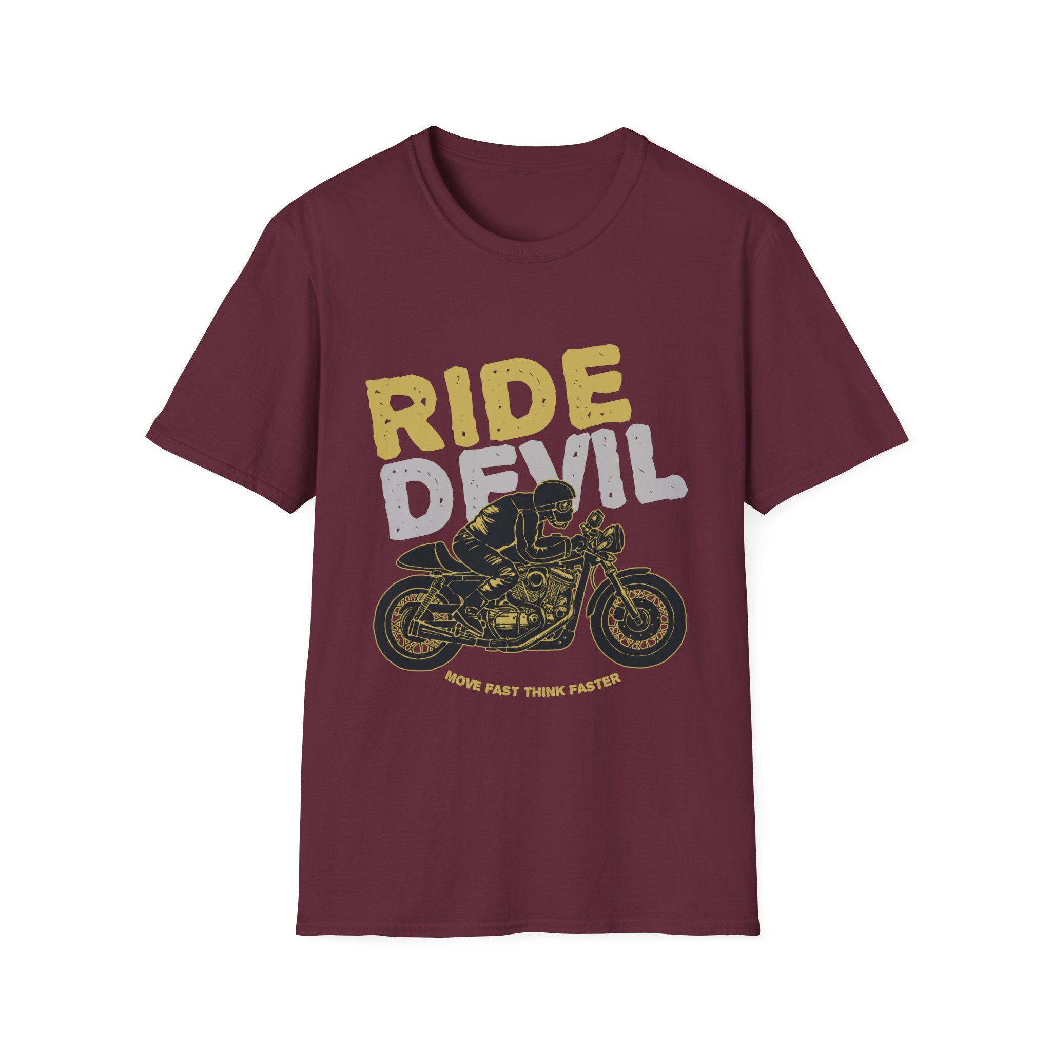 Unisex Softstyle T-Shirt with 'Ride Devil' Graphic - Perfect for Bikers, Gift for Motorcycle Lovers, Casual Wear, Event Merchandise, [...]