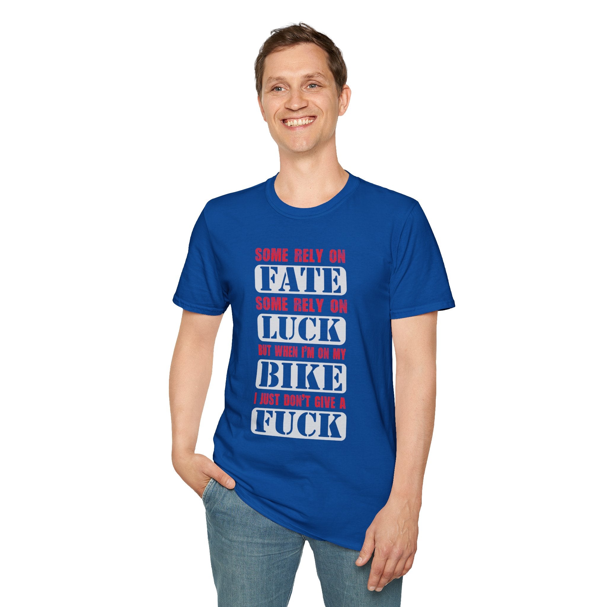 Rebellious Unisex T-Shirt - Fate, Luck, Bike, Adventure Shirt, Perfect for Bikers, Casual Wear, Gifts for Friends, Unique Graphic Tee