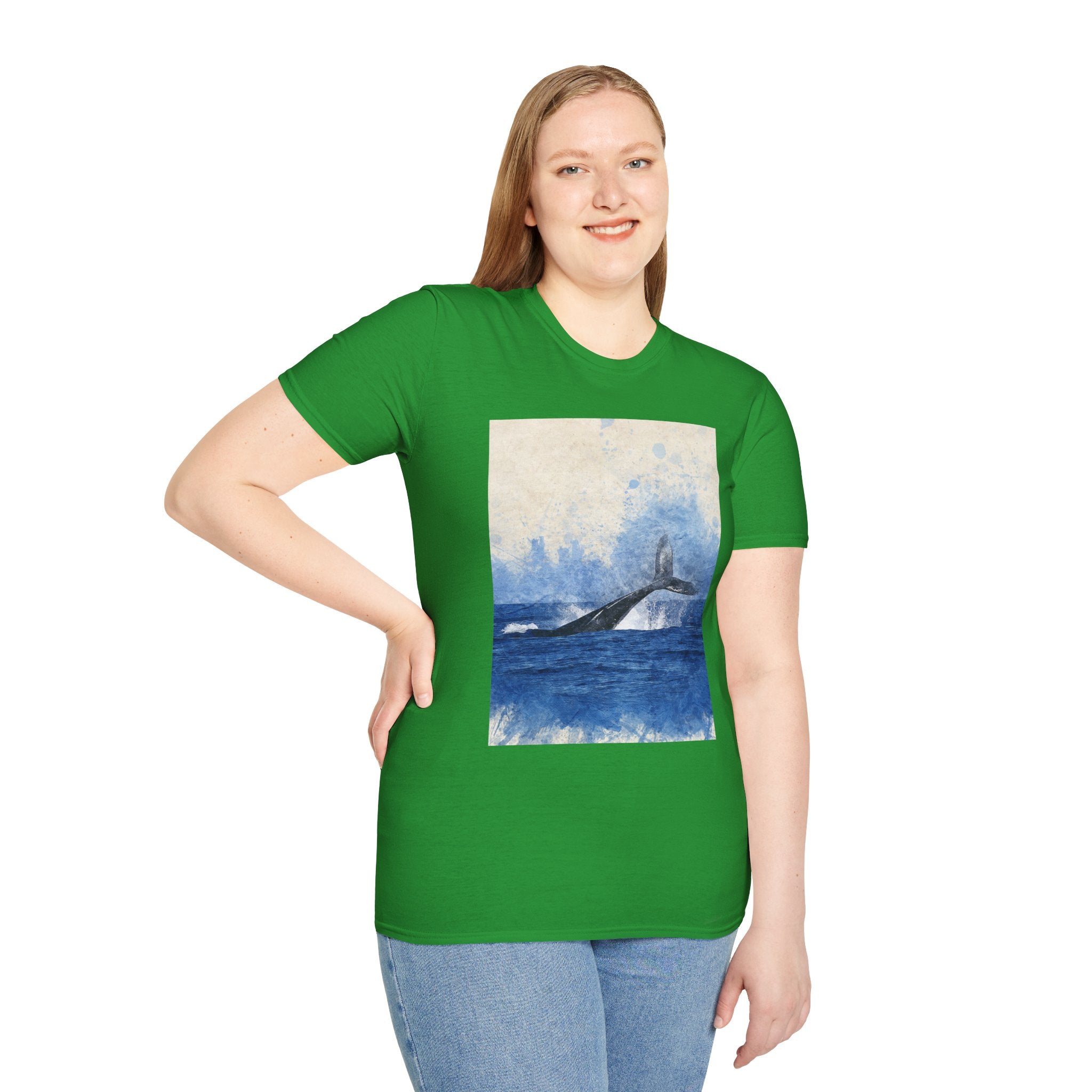 Whale Watching Unisex Softstyle T-Shirt, Ocean Lover Gift, Nature Tee
