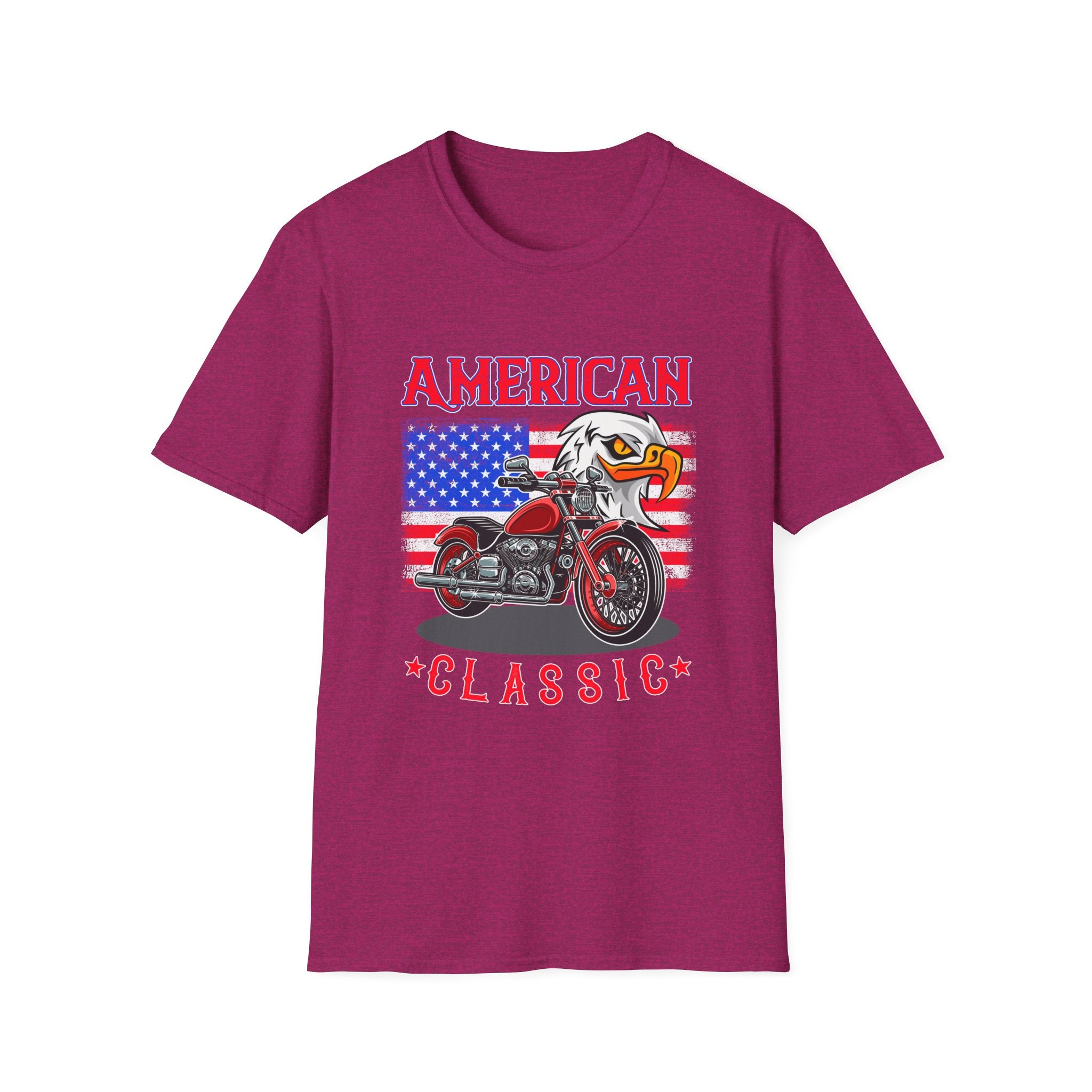 Patriotic Eagle Motorcycle T-Shirt, Unisex Casual Tee, American Rider Apparel, Independence Day Gift, Classic Style Shirt