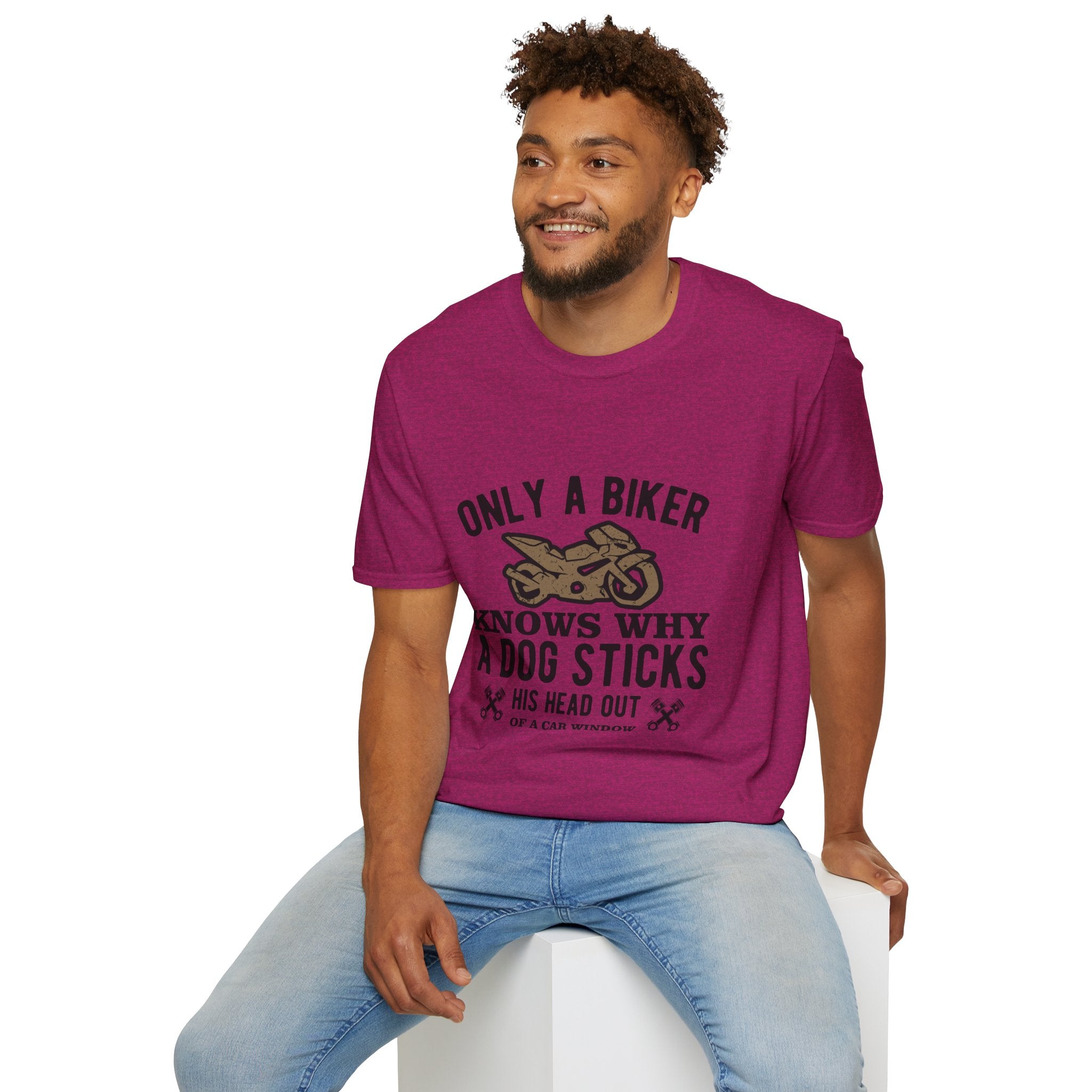 Funny Biker T-Shirt, Unisex Softstyle Tee for Dog Lovers, Perfect Gift for Birthdays, Holidays, and Biker Events, Cool Graphic Tee, [...]