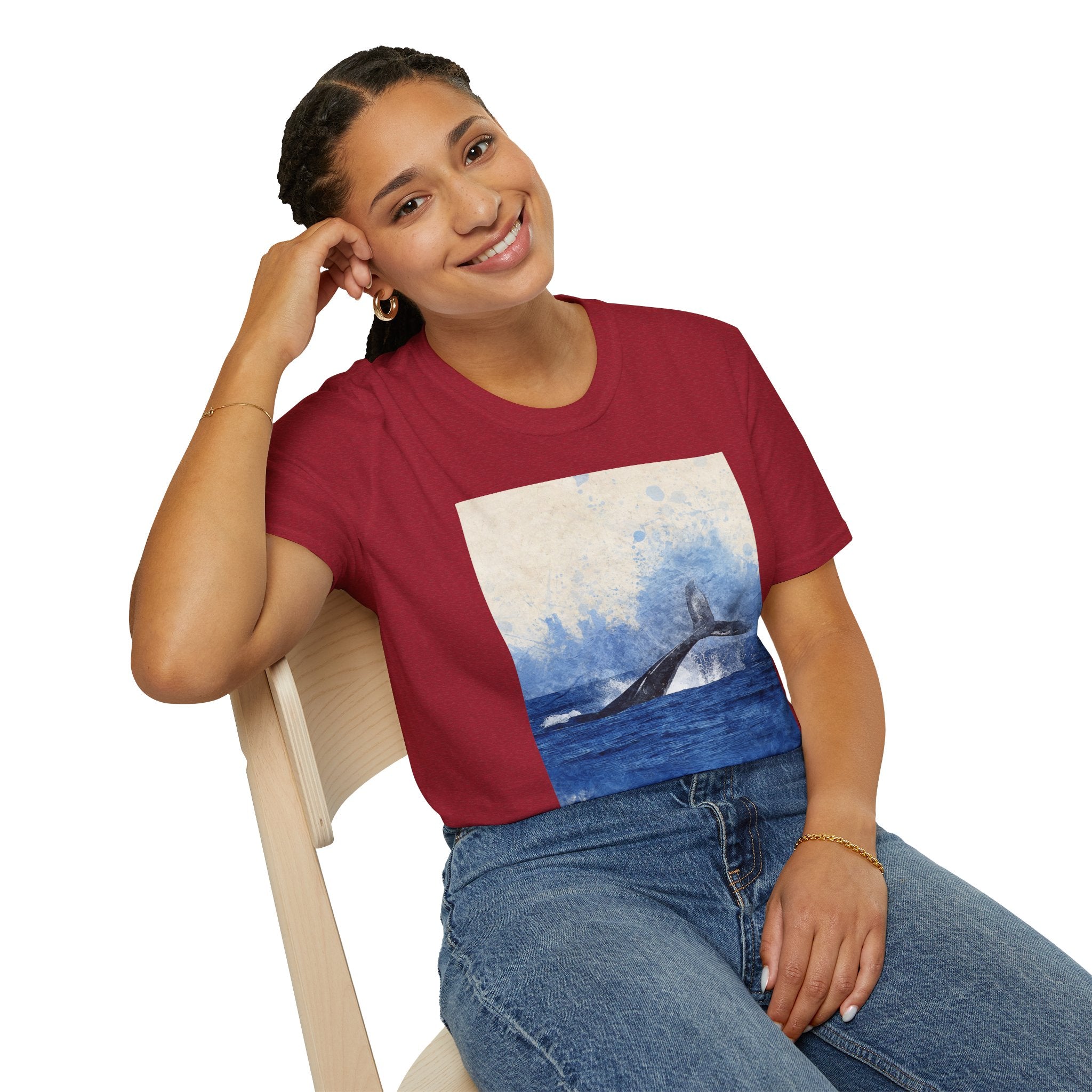 Whale Watching Unisex Softstyle T-Shirt, Ocean Lover Gift, Nature Tee