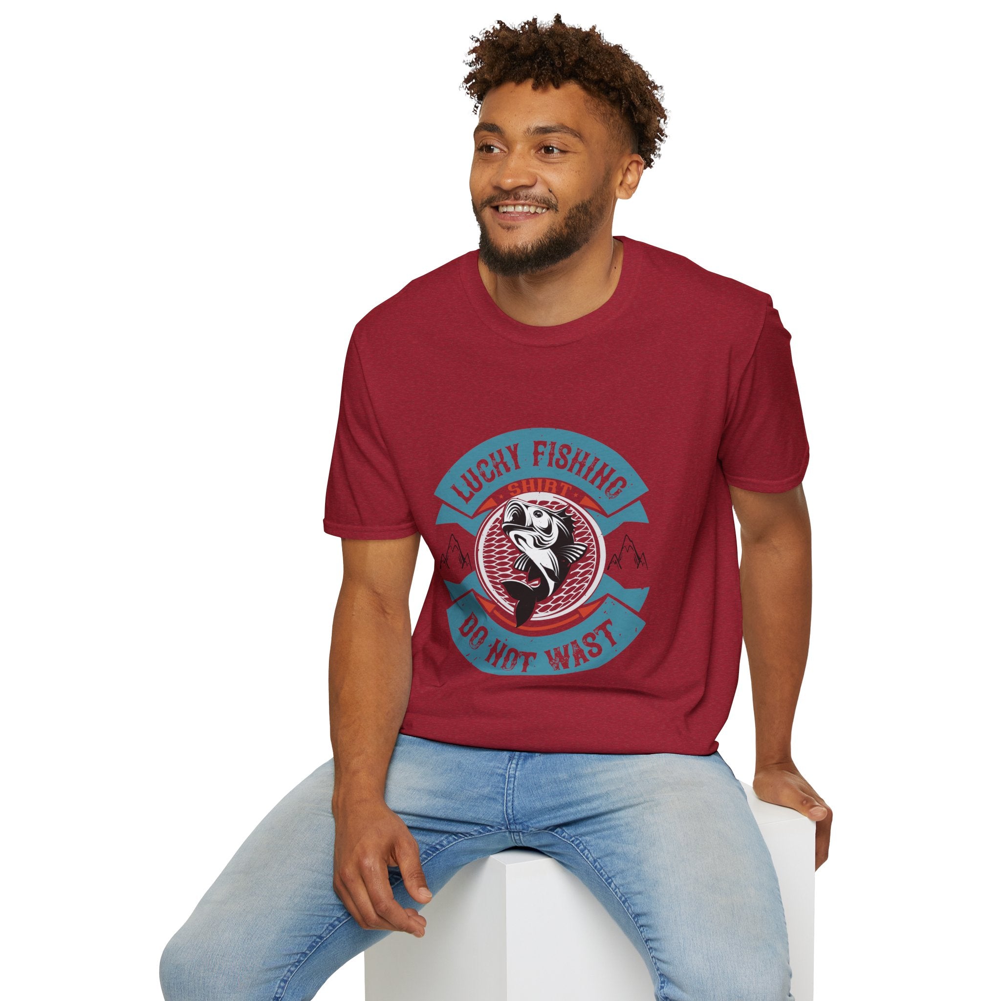 Lucky Fishing Graphic Tee, Unisex Fishing T-Shirt