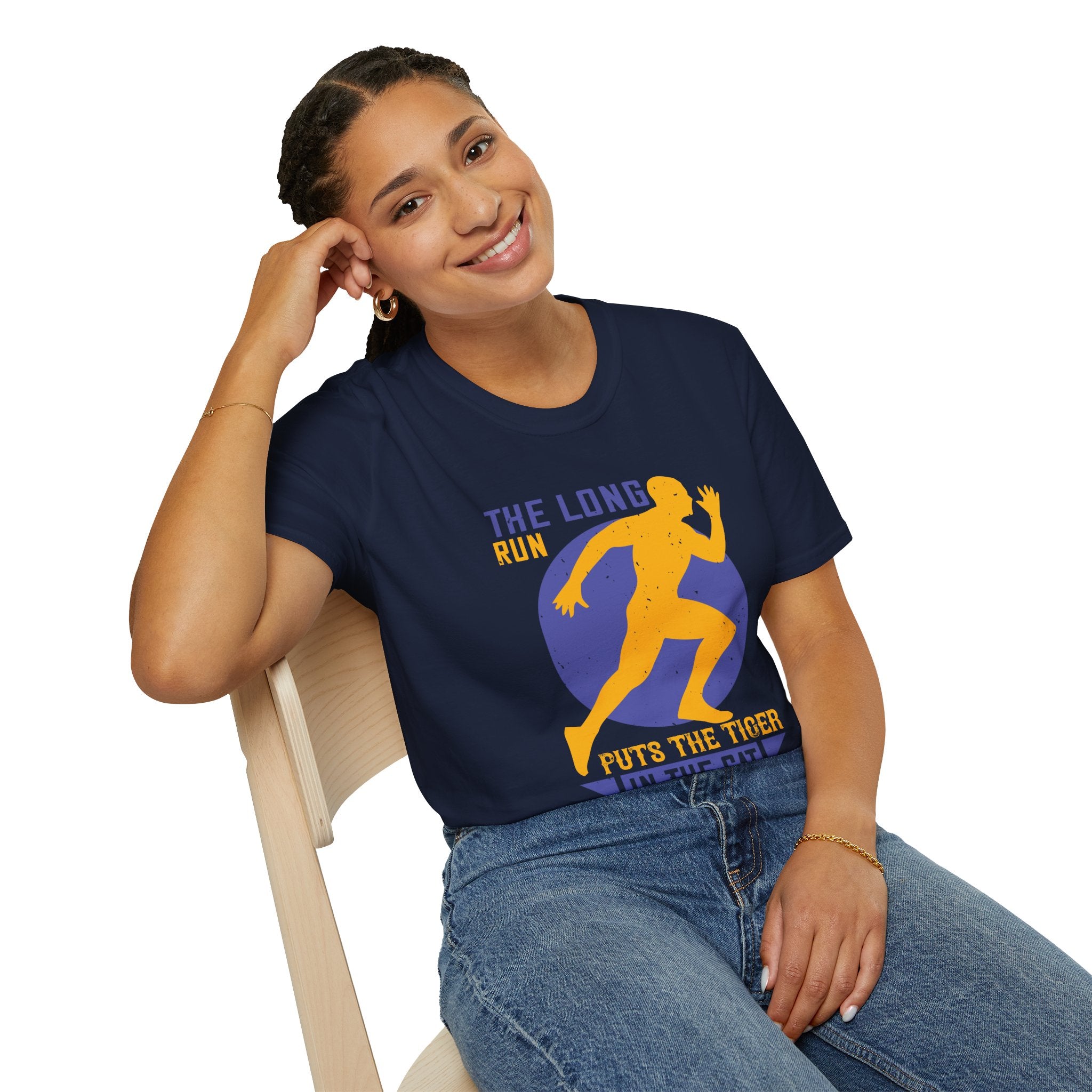 Run Tiger Unisex Softstyle T-Shirt, Motivational Tee, Fitness Apparel
