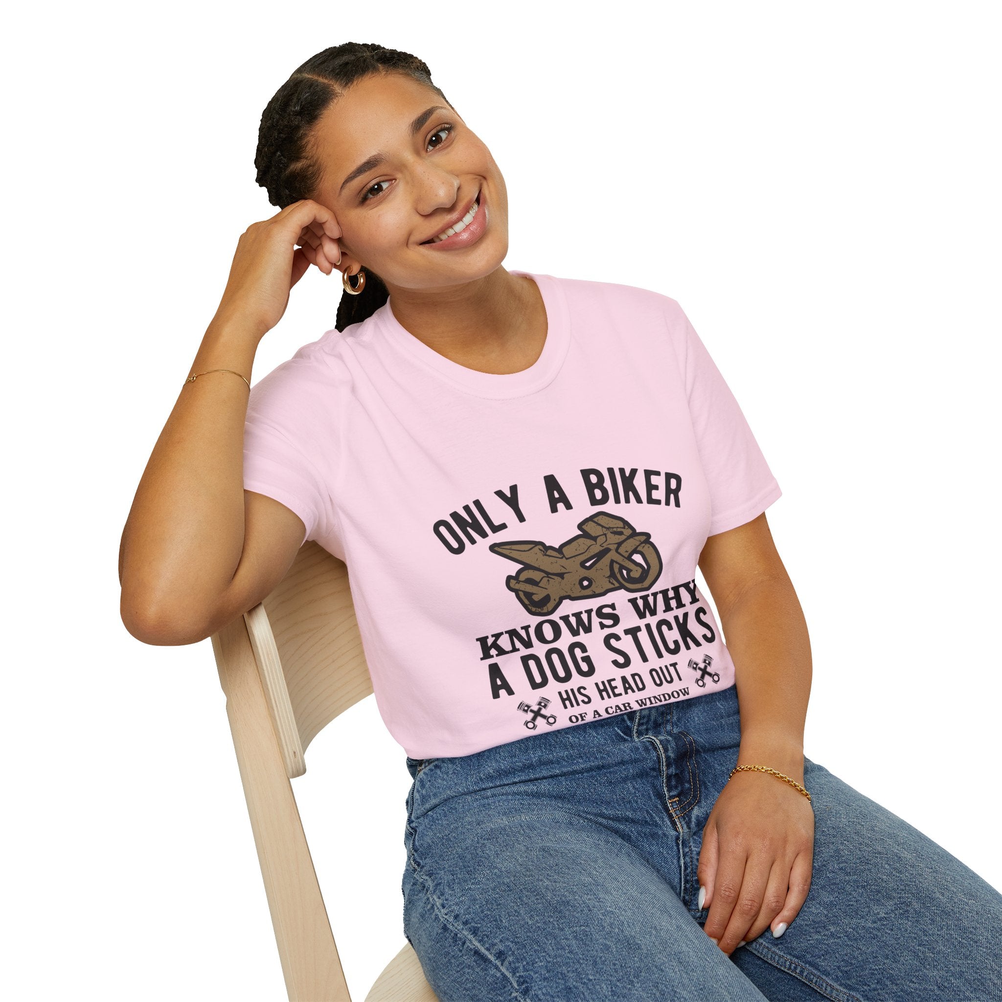 Funny Biker T-Shirt, Unisex Softstyle Tee for Dog Lovers, Perfect Gift for Birthdays, Holidays, and Biker Events, Cool Graphic Tee, [...]