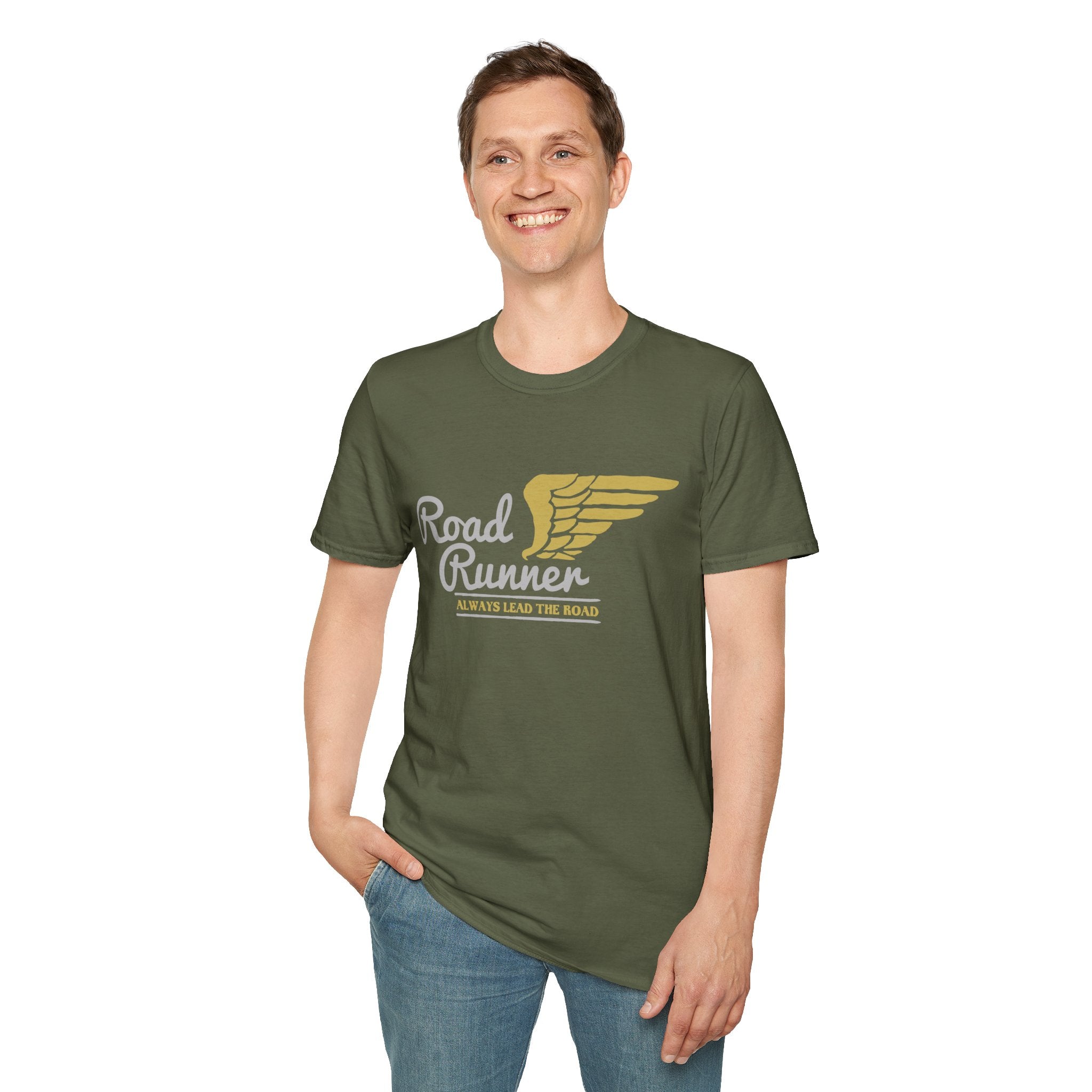 Road Runner Unisex Softstyle T-Shirt | Perfect Gift for Runners, Sports Lovers, Fitness Enthusiasts, Casual Wear, Marathon Events