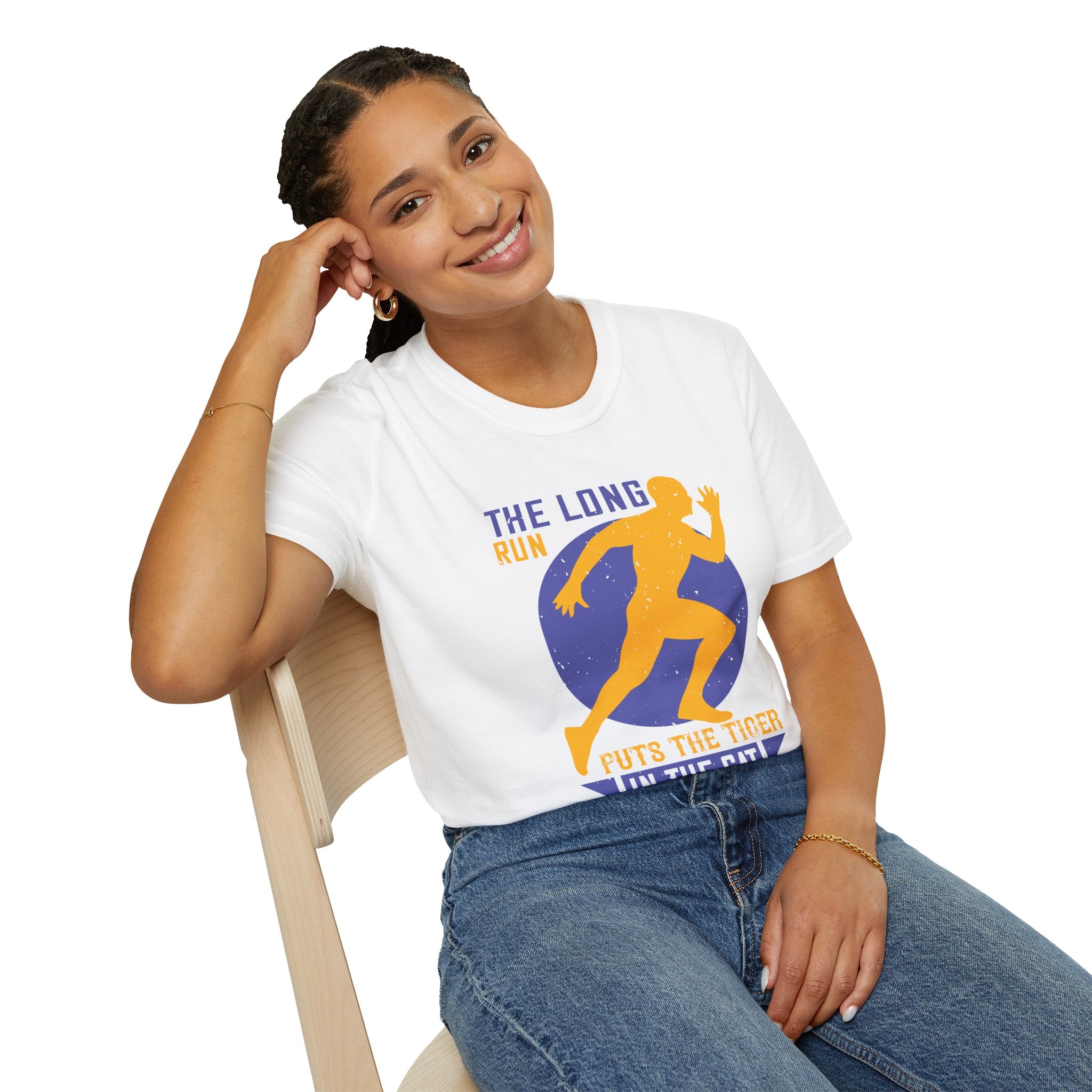 Run Tiger Unisex Softstyle T-Shirt, Motivational Tee, Fitness Apparel