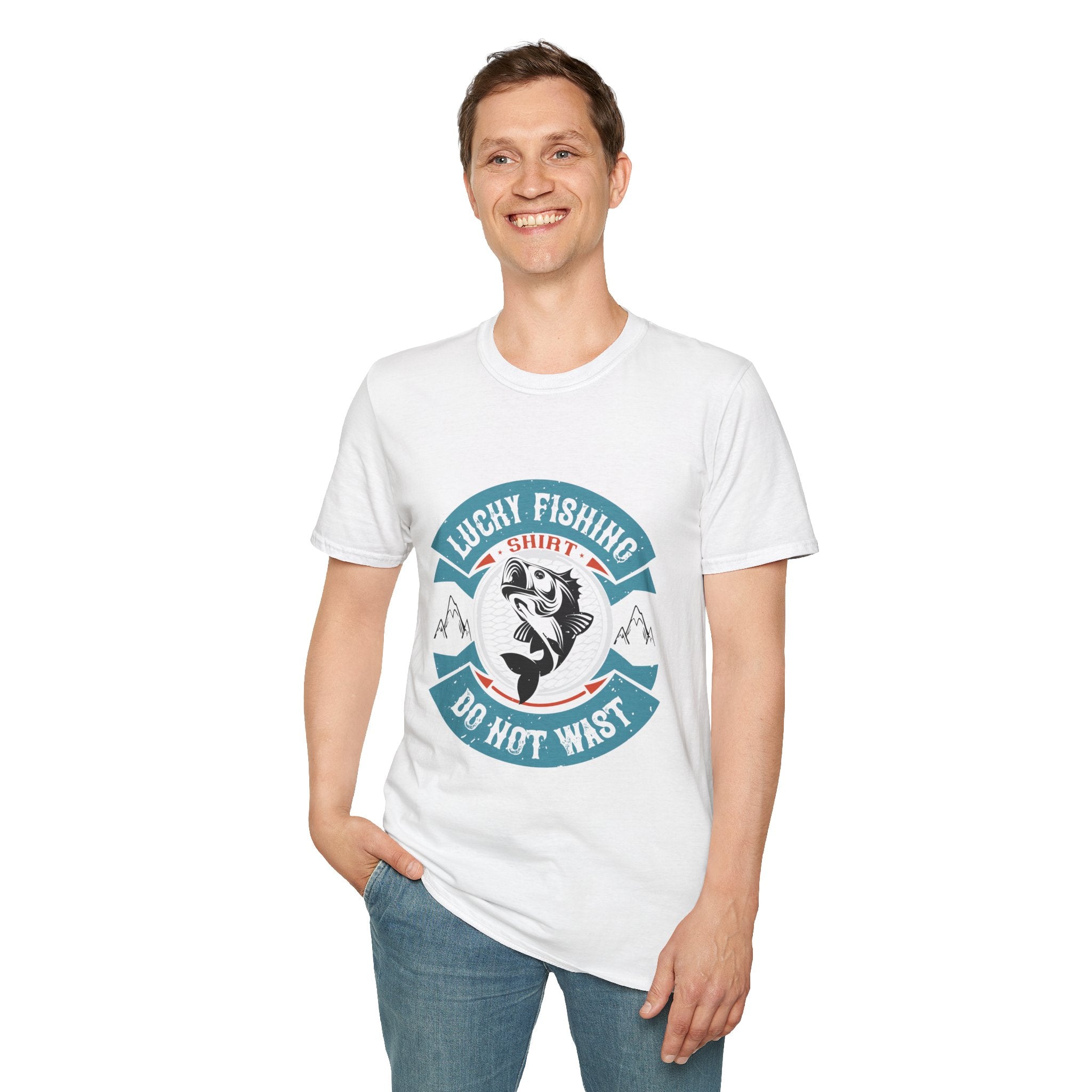 Lucky Fishing Graphic Tee, Unisex Fishing T-Shirt