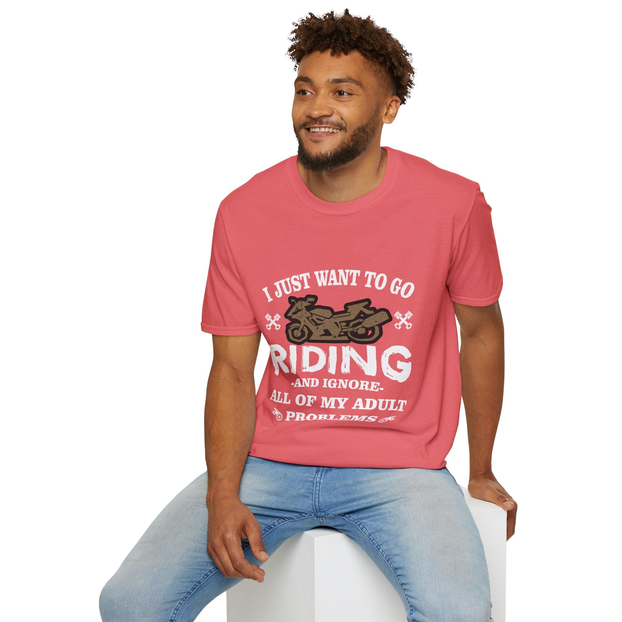 Unisex Riding T-Shirt - Perfect for Bikers, Adulting Humor, Birthdays, Gifts for Him, Summer Wear