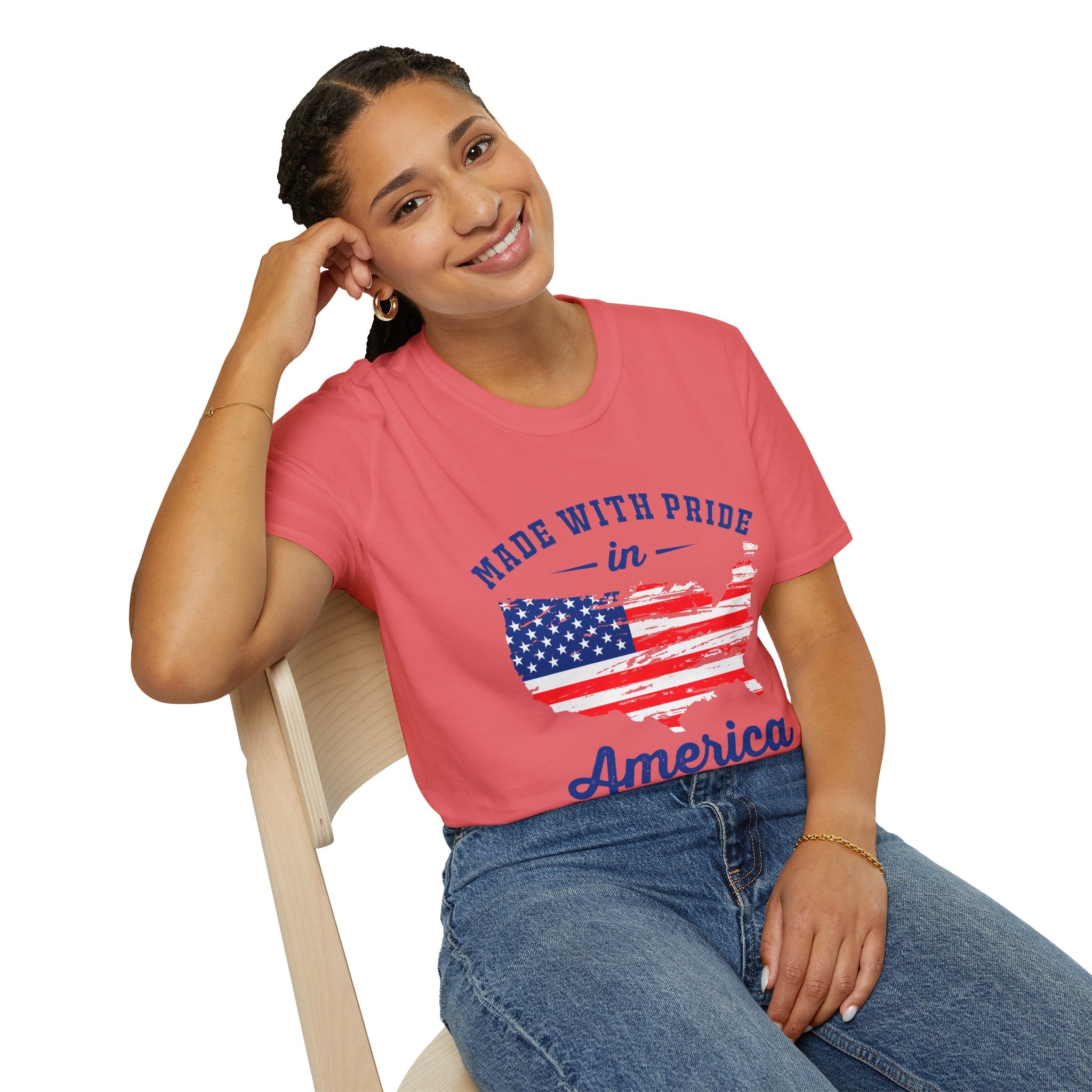 Pride USA Unisex T-Shirt, American Flag Graphic Tee, Independence Day Shirt, Gift for Patriots, Casual Everyday Wear