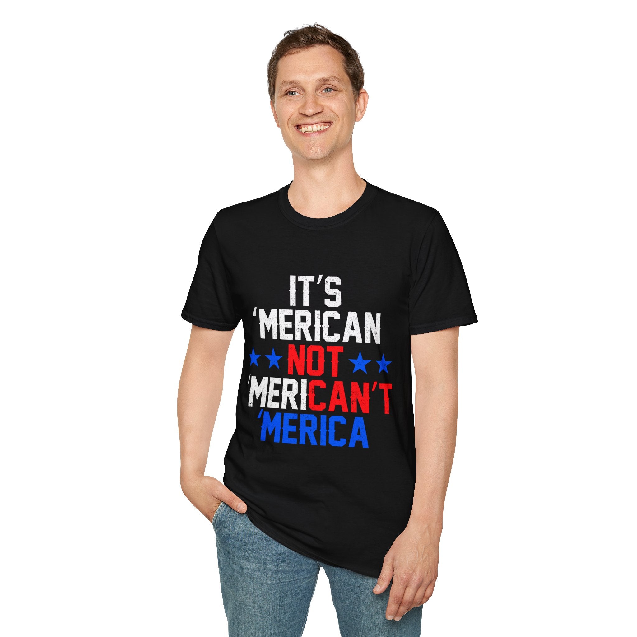 Patriotic Graphic Tee for Freedom Lovers - Unisex Softstyle T-Shirt, Casual Wear, Independence Day, Election Shirt, Gift Idea