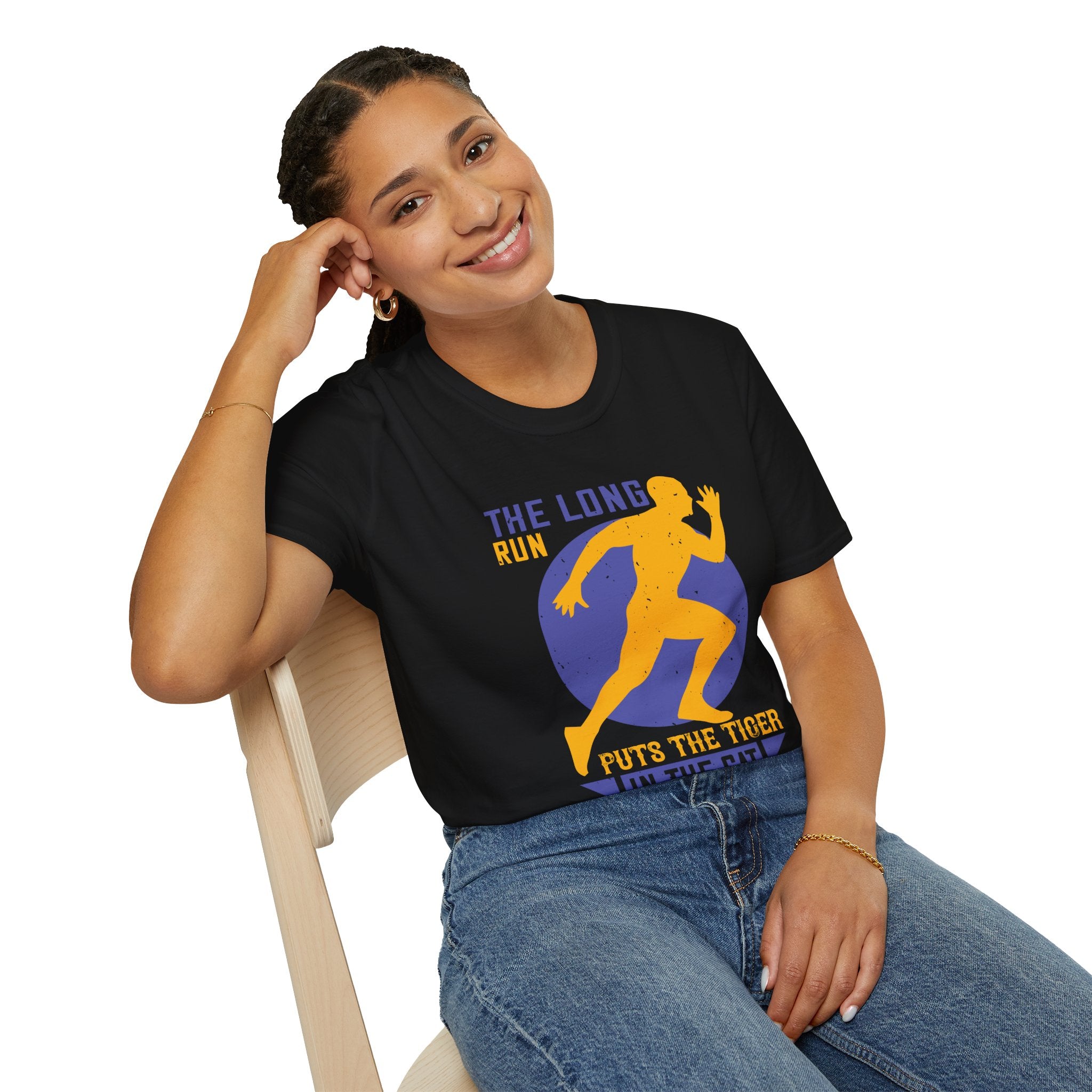 Run Tiger Unisex Softstyle T-Shirt, Motivational Tee, Fitness Apparel