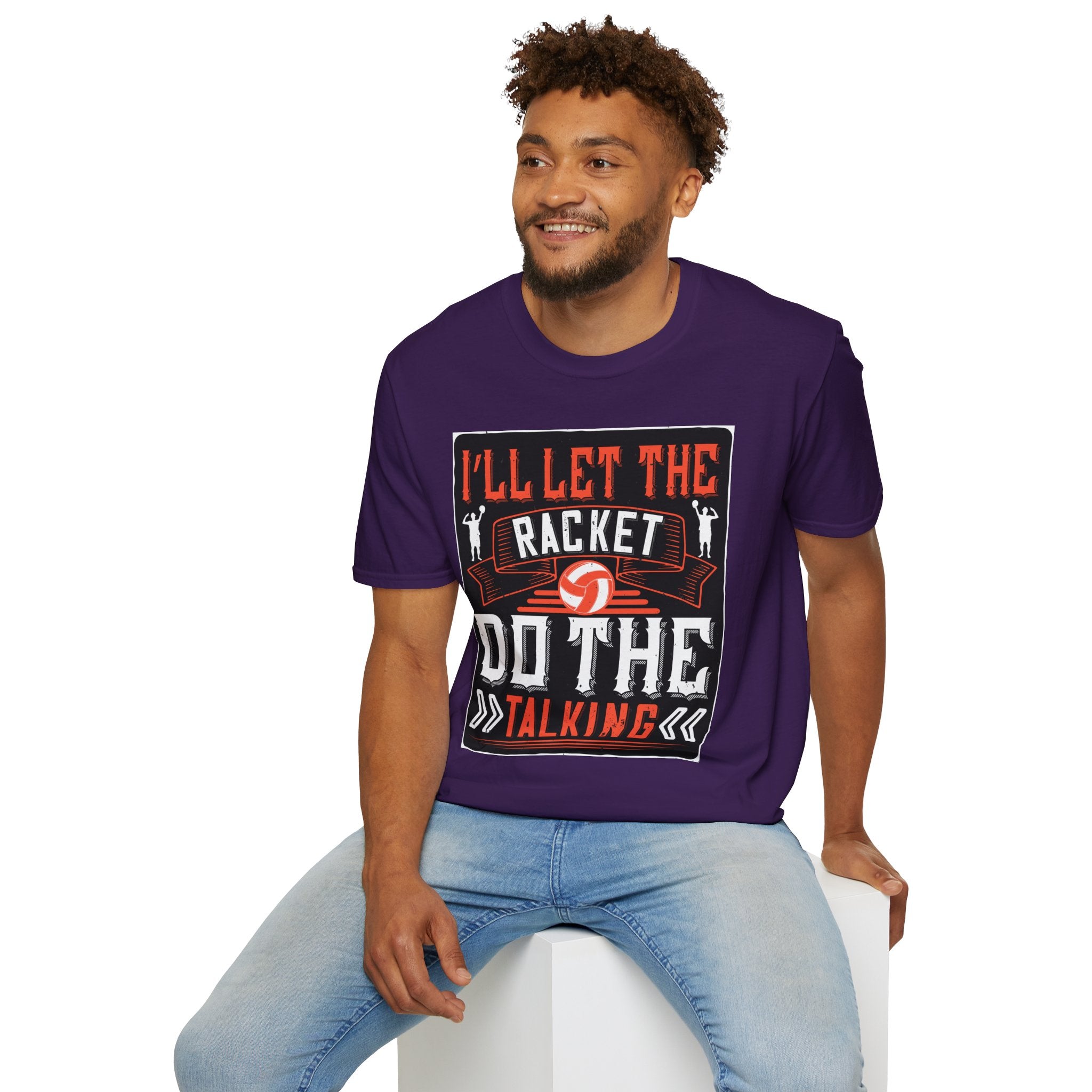 Sporty Unisex Softstyle T-Shirt | Inspirational Racket Design | Ideal for Sports Lovers, Coaches, and Gifts