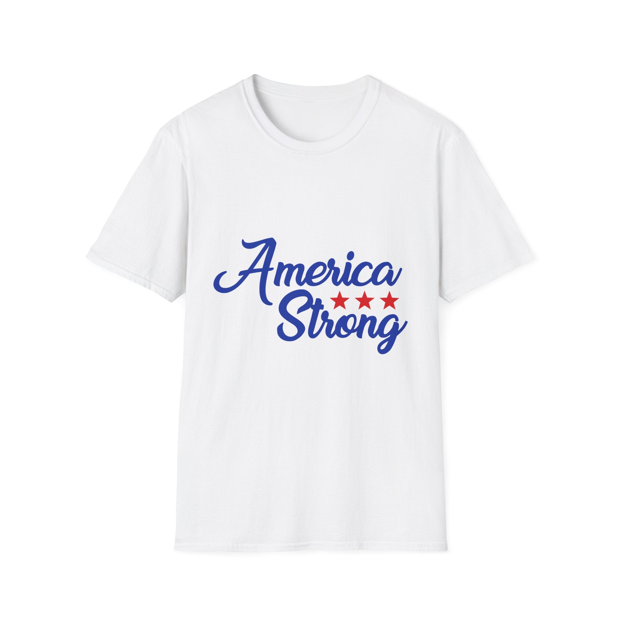 Unisex Softstyle T-Shirt - America Strong, Patriotic Tee, Casual Wear, Independence Day Outfit, Gift for Veterans, Summer Style