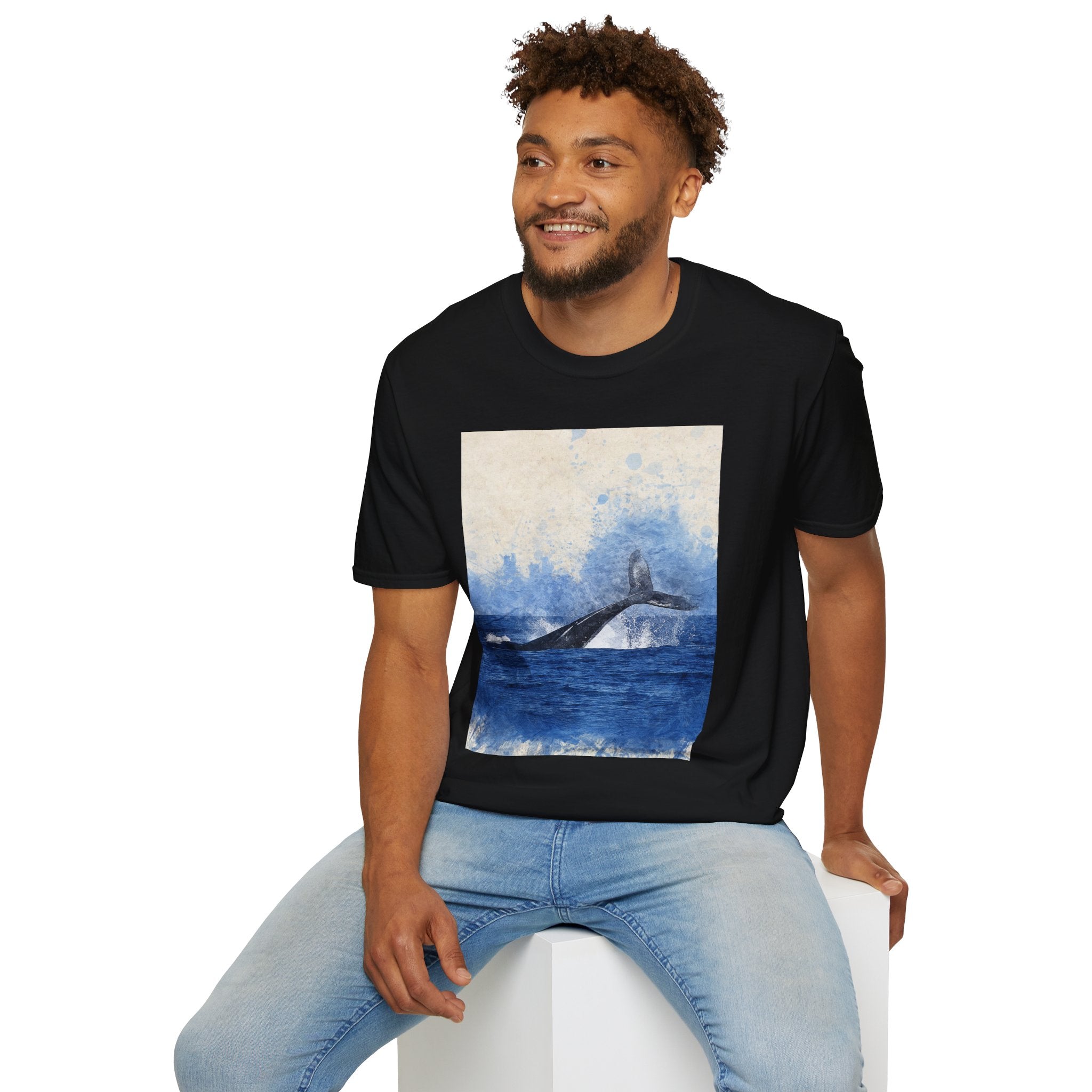 Whale Watching Unisex Softstyle T-Shirt, Ocean Lover Gift, Nature Tee