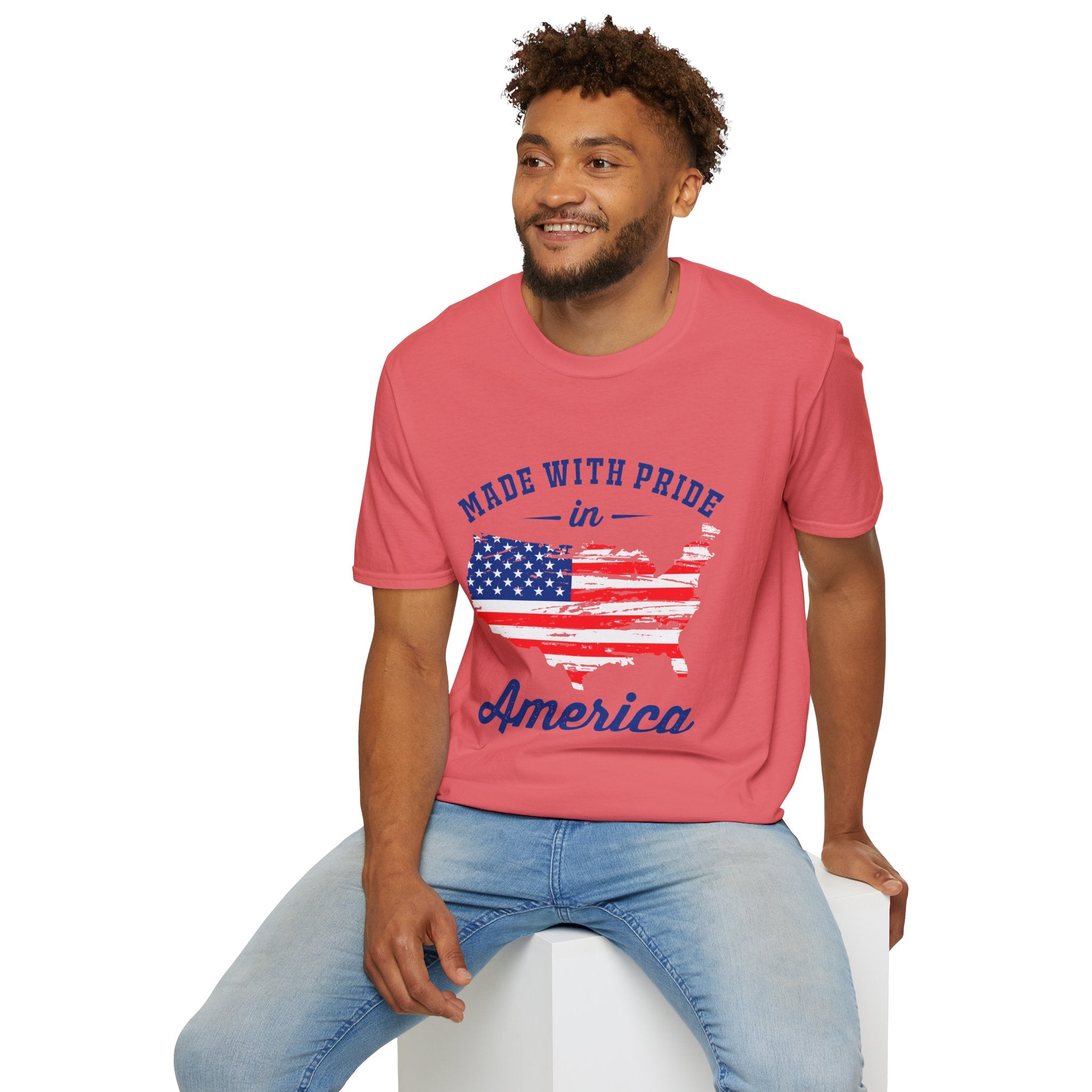 Pride USA Unisex T-Shirt, American Flag Graphic Tee, Independence Day Shirt, Gift for Patriots, Casual Everyday Wear