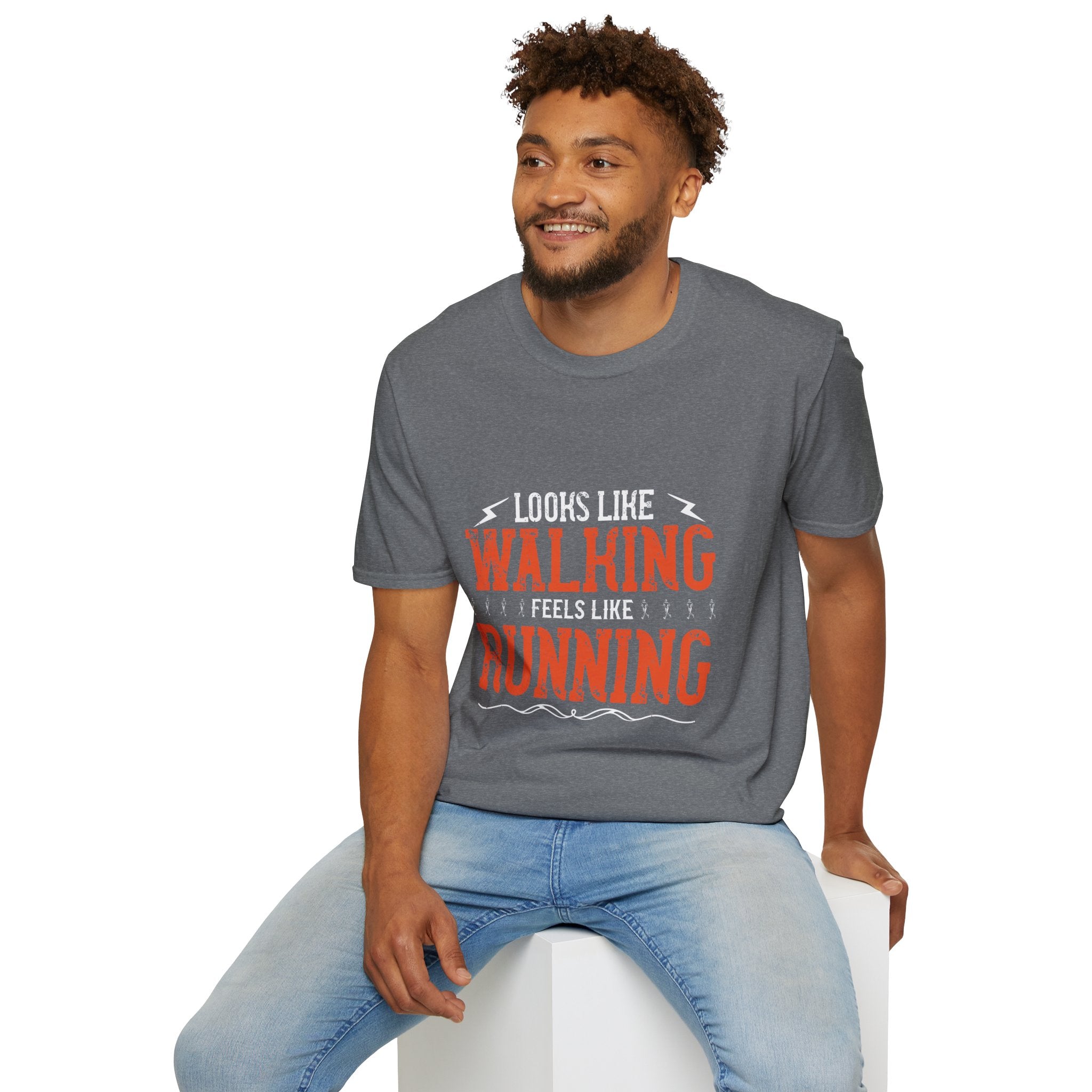 Walking Feels Like Running Unisex Softstyle T-Shirt, Running Gift