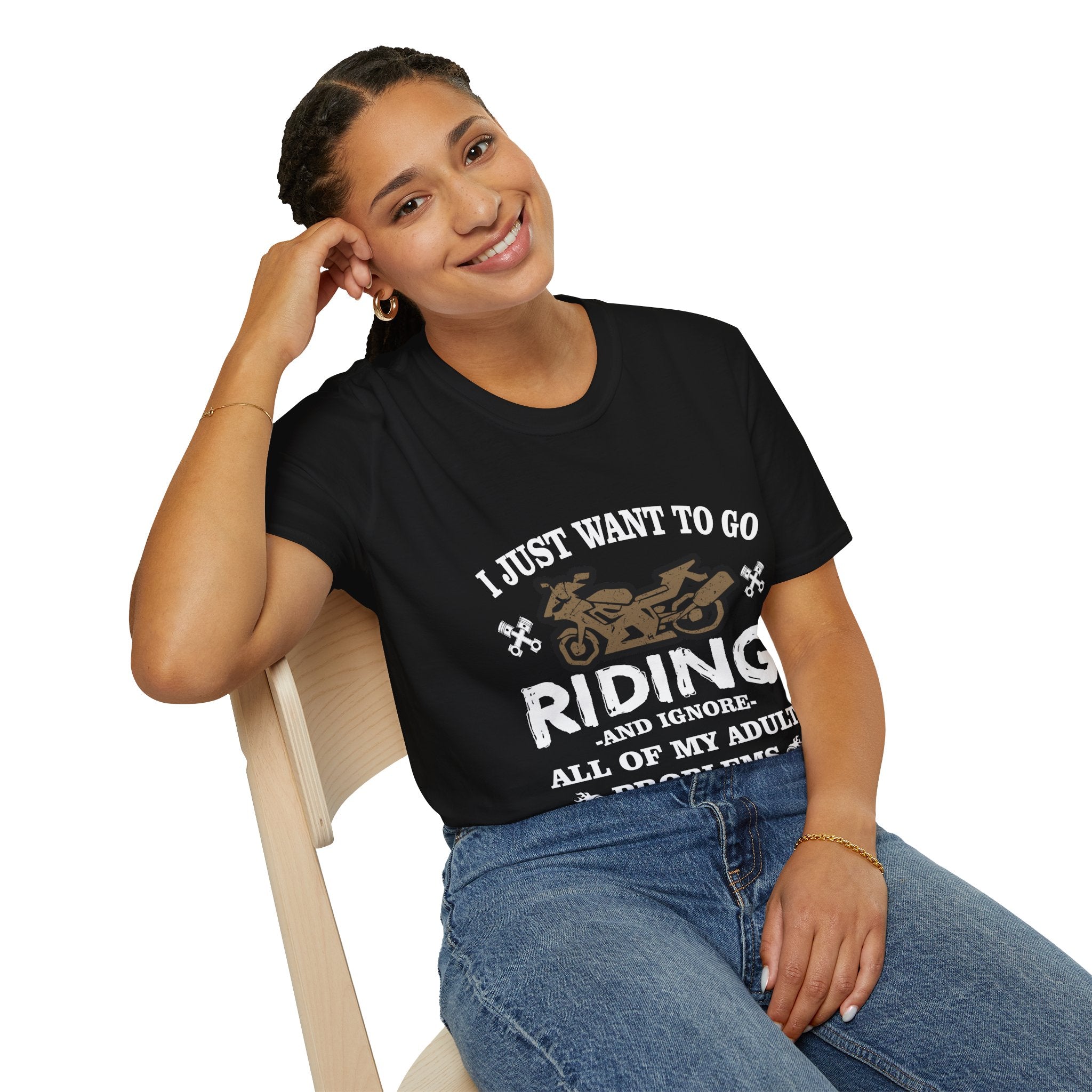 Unisex Riding T-Shirt - Perfect for Bikers, Adulting Humor, Birthdays, Gifts for Him, Summer Wear