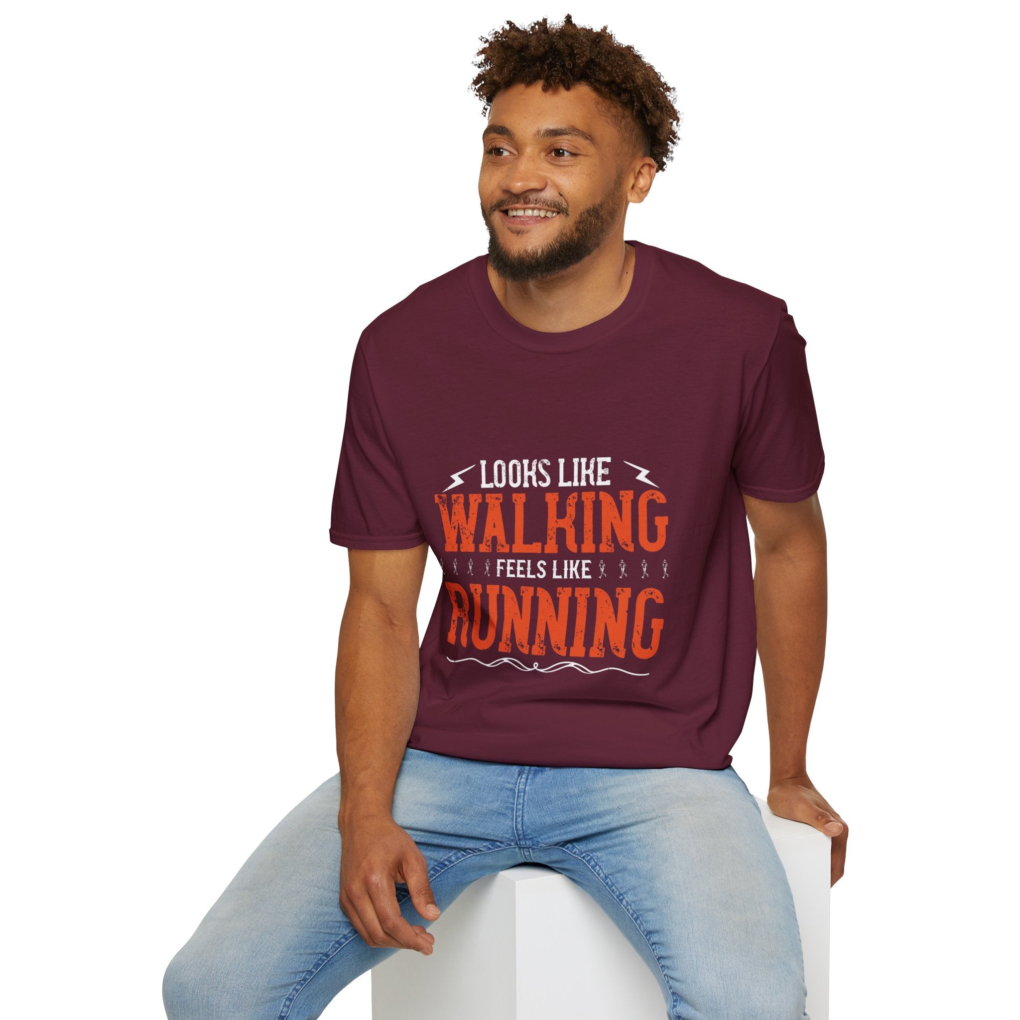 Walking Feels Like Running Unisex Softstyle T-Shirt, Running Gift