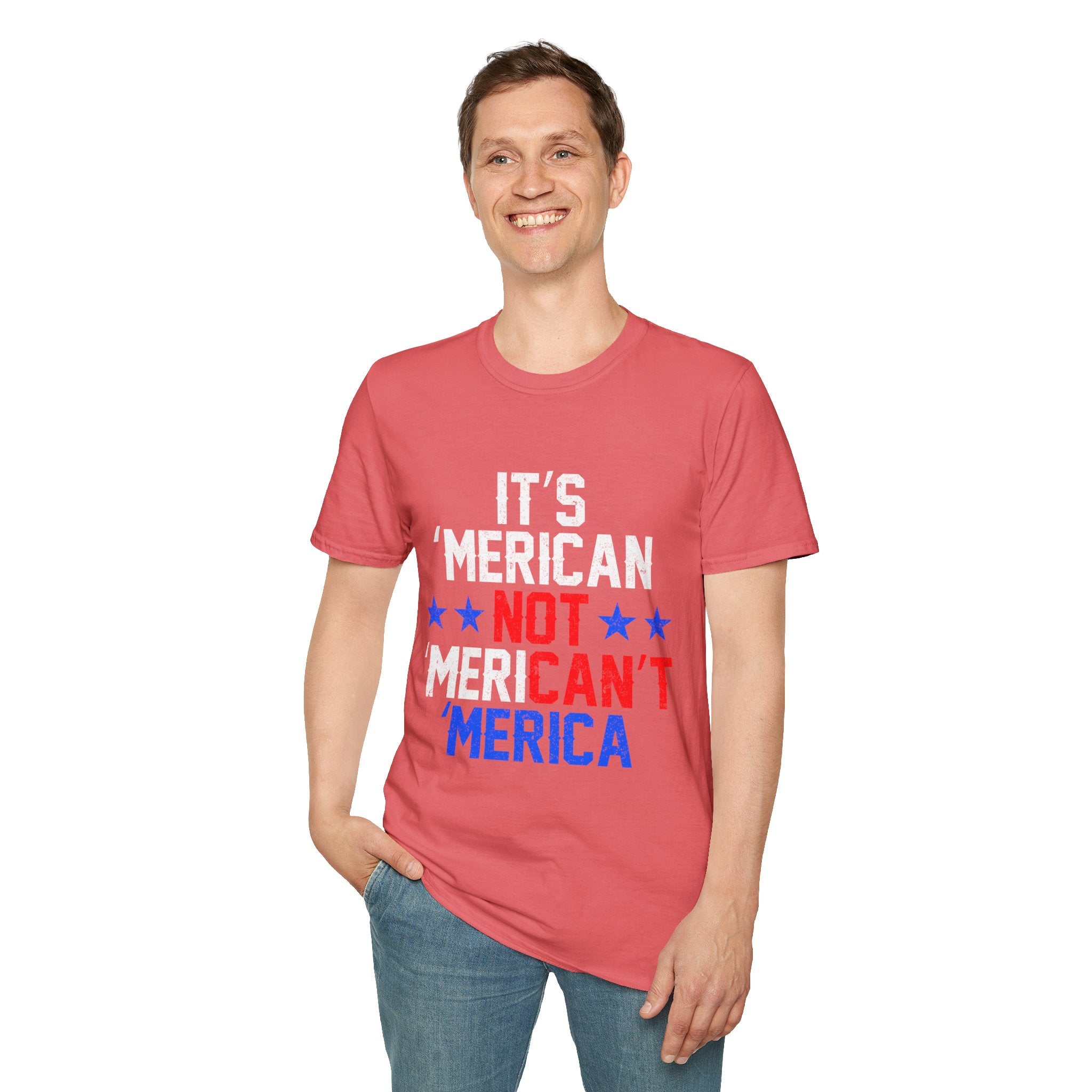 Patriotic Graphic Tee for Freedom Lovers - Unisex Softstyle T-Shirt, Casual Wear, Independence Day, Election Shirt, Gift Idea