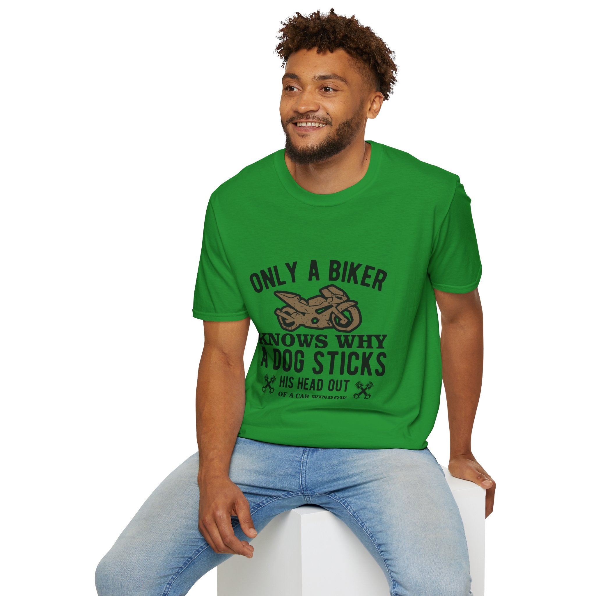Funny Biker T-Shirt, Unisex Softstyle Tee for Dog Lovers, Perfect Gift for Birthdays, Holidays, and Biker Events, Cool Graphic Tee, [...]