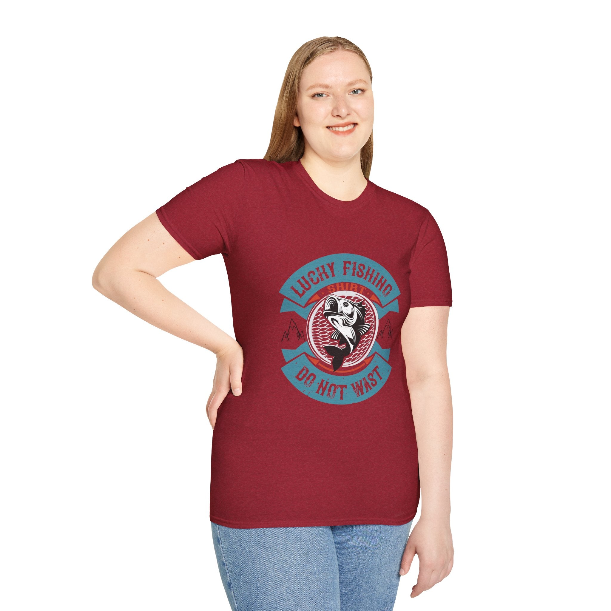 Lucky Fishing Graphic Tee, Unisex Fishing T-Shirt