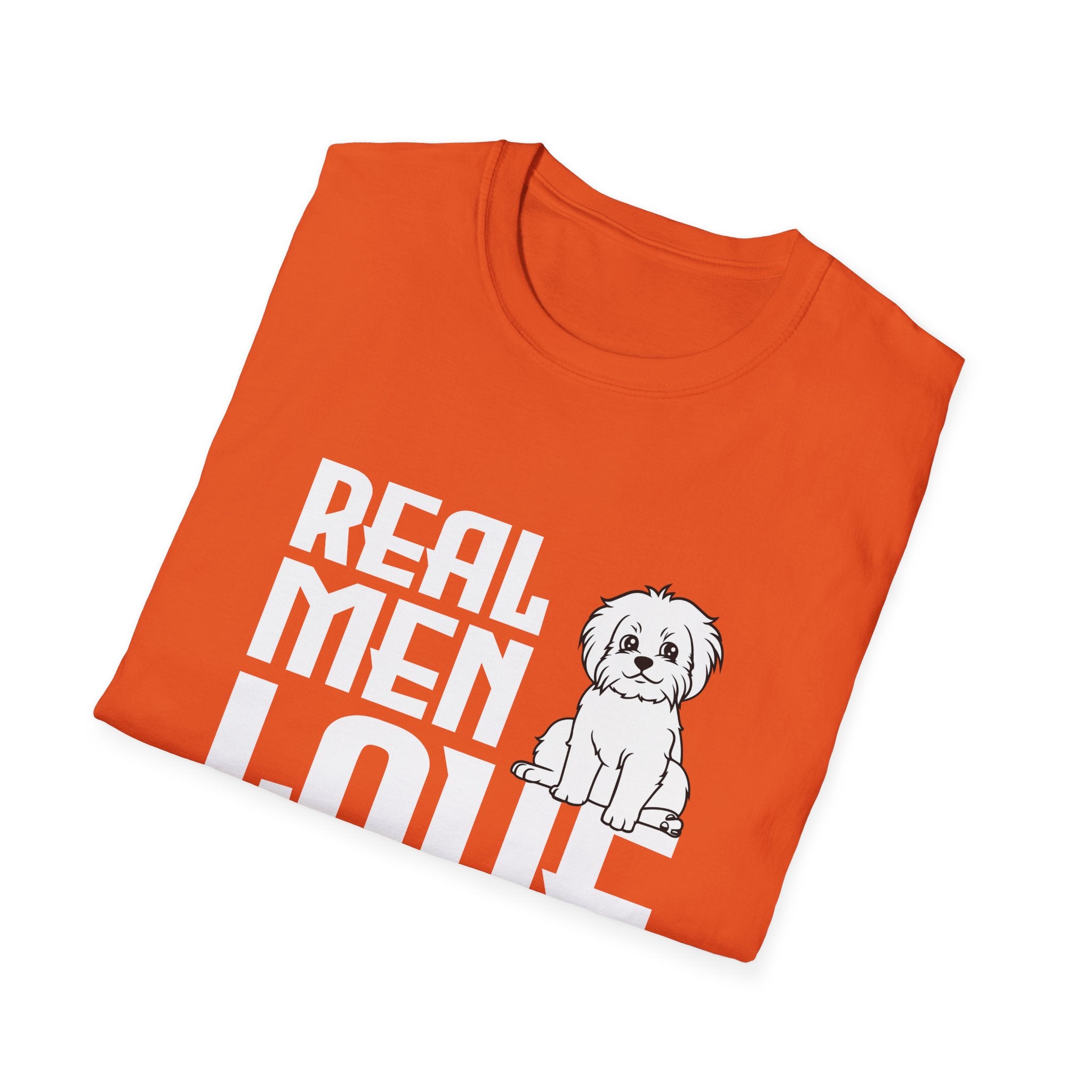 Unisex Dog Lover T-Shirt, Real Men Love Dogs Tee, Pet Owner Apparel, Gift for Dog Dads, Perfect for Birthdays