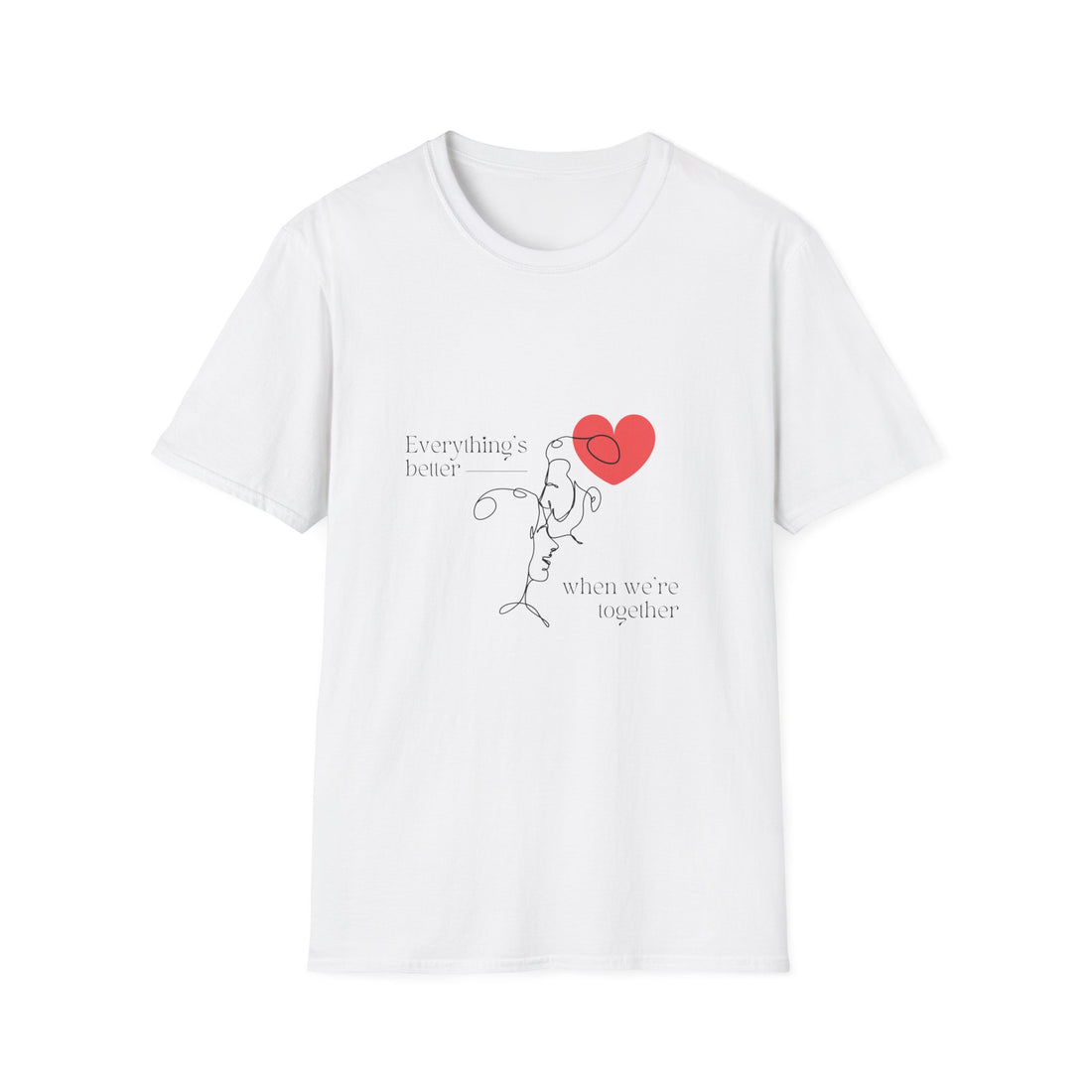 Cute Love Illustration T-Shirt, Funny Couple Shirt, Gift for Her, Romantic