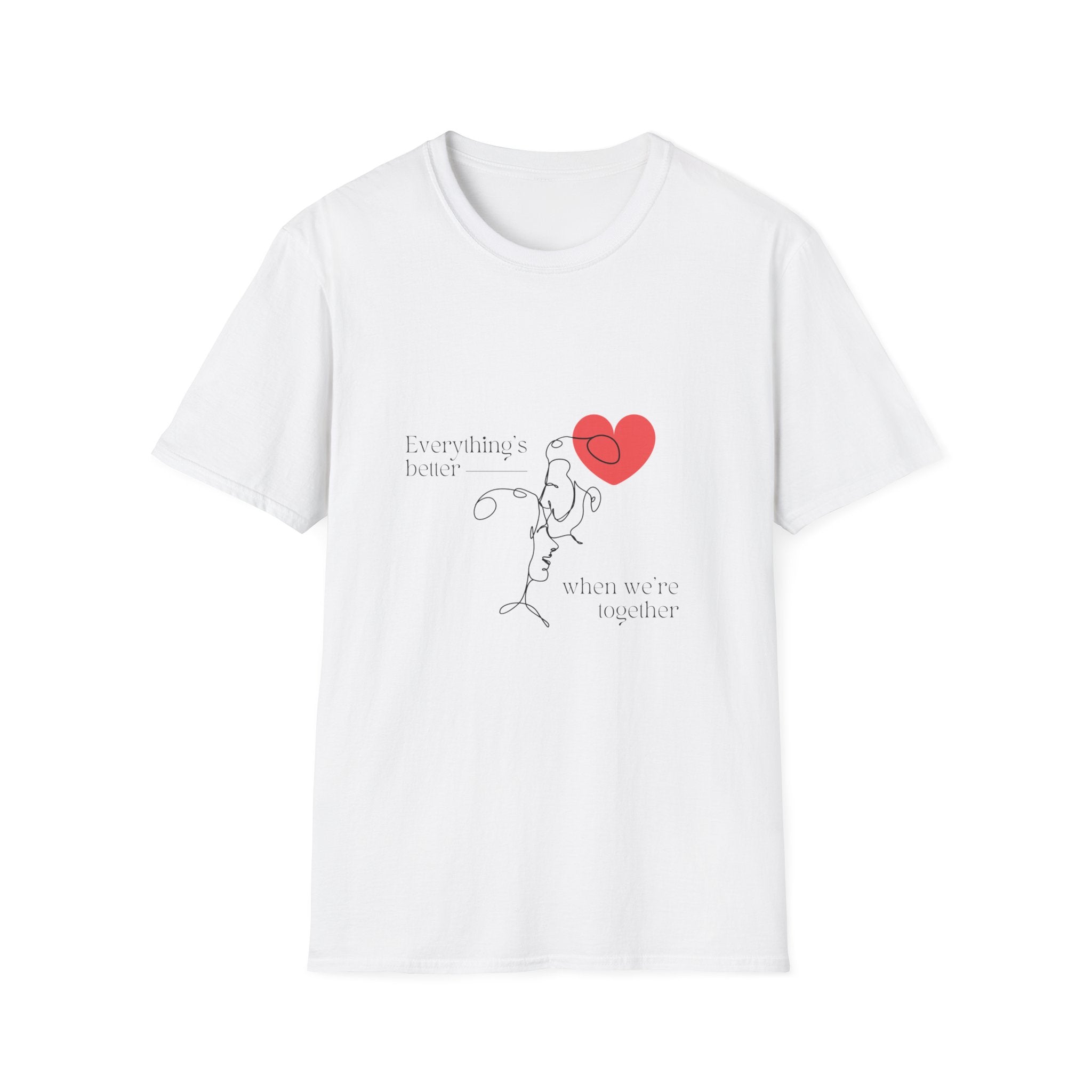 Cute Love Illustration T-Shirt, Funny Couple Shirt, Gift for Her, Romantic