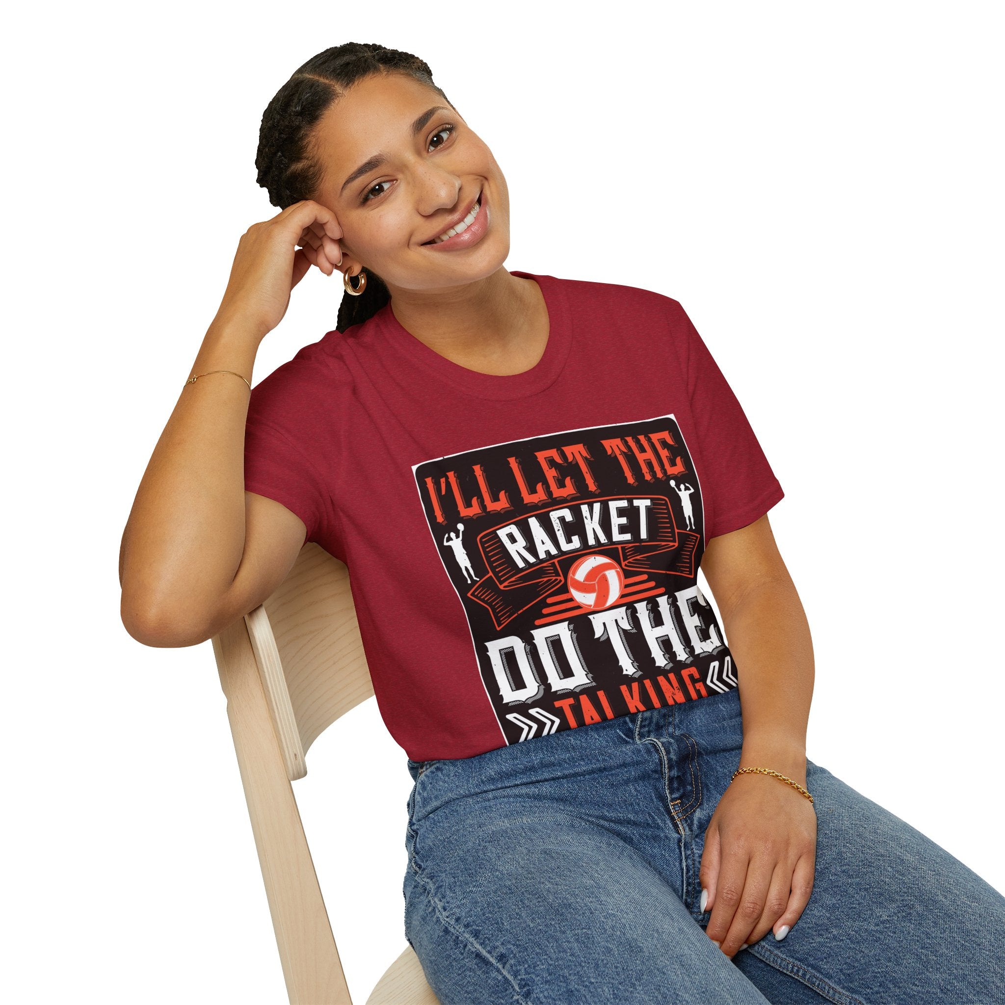 Sporty Unisex Softstyle T-Shirt | Inspirational Racket Design | Ideal for Sports Lovers, Coaches, and Gifts