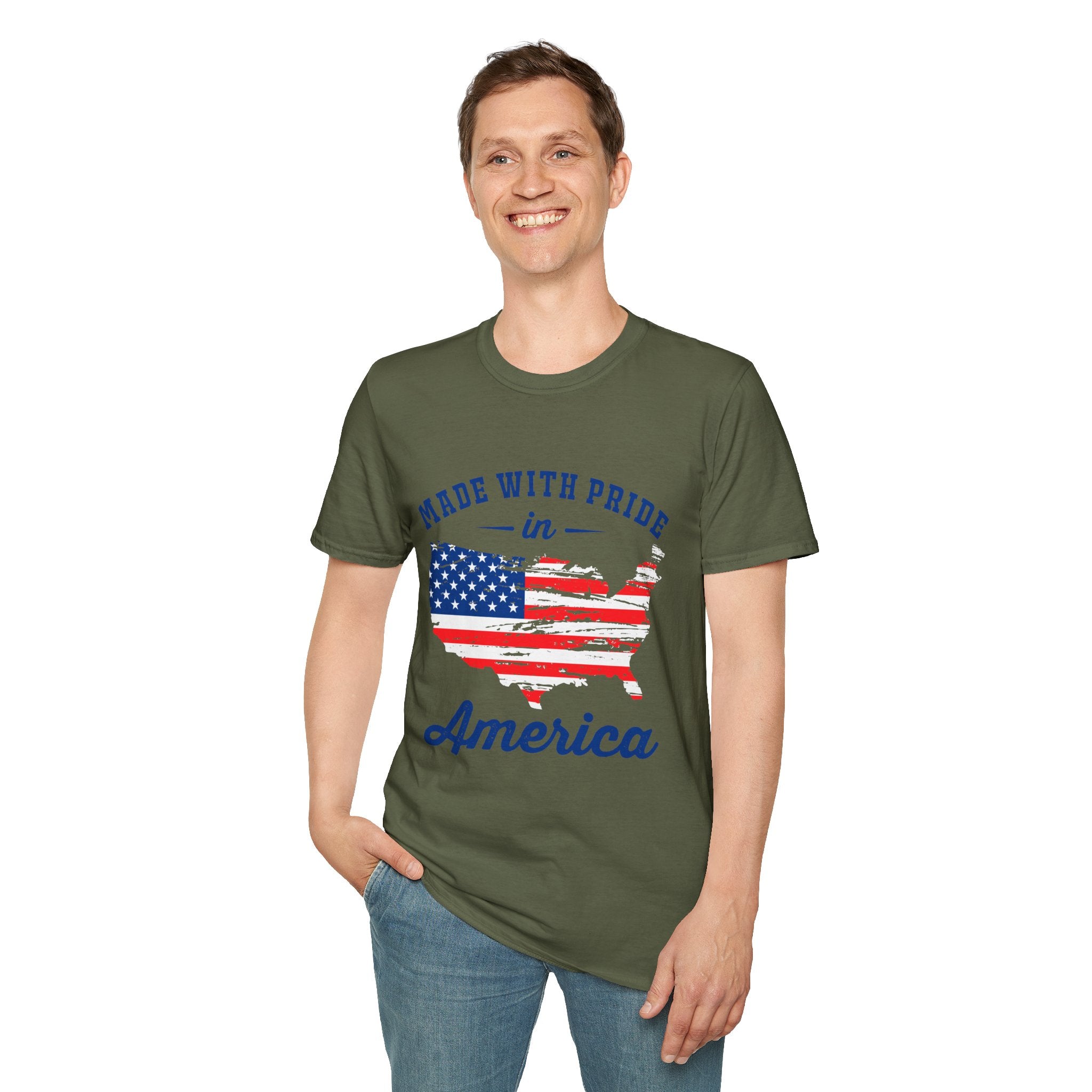 Pride USA Unisex T-Shirt, American Flag Graphic Tee, Independence Day Shirt, Gift for Patriots, Casual Everyday Wear