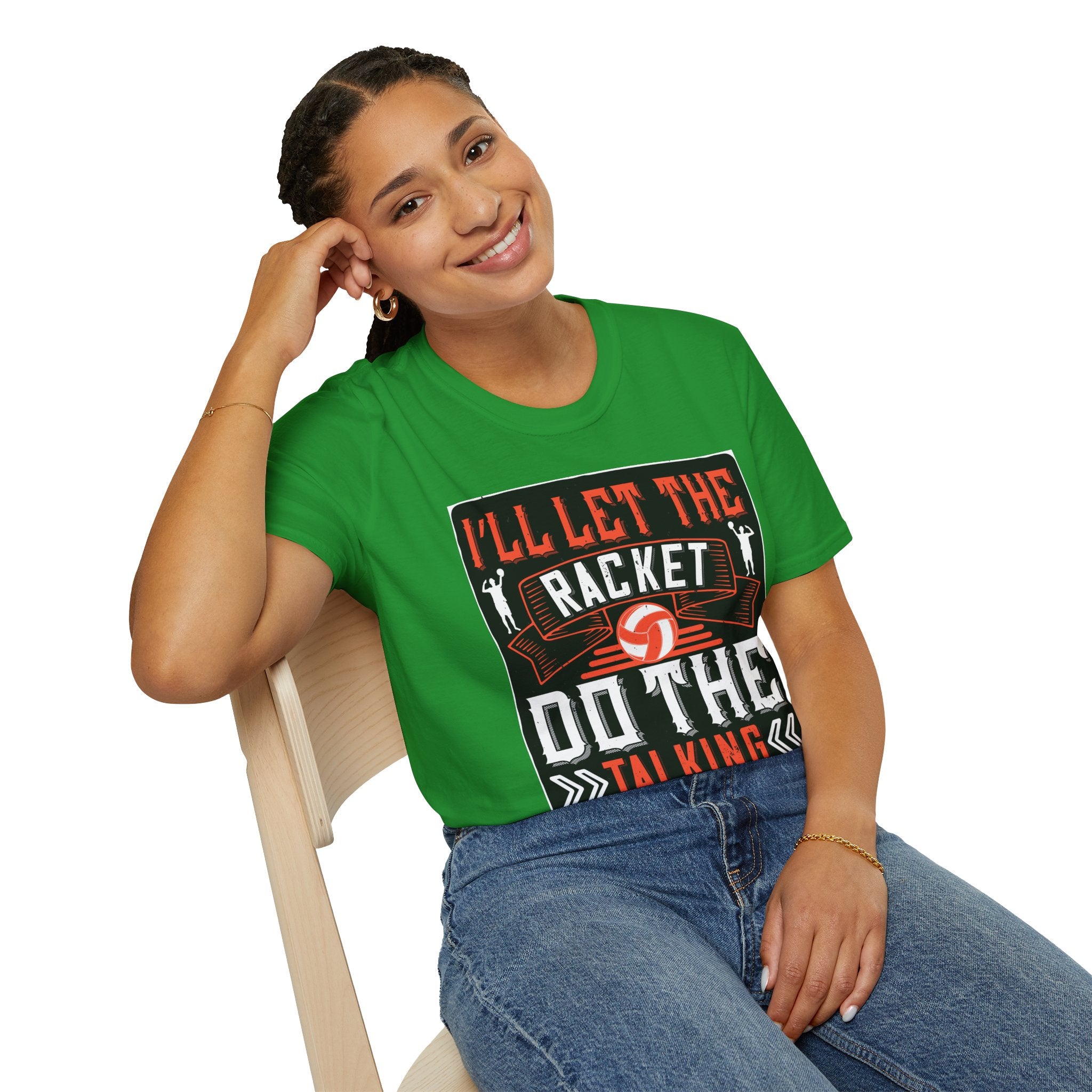 Sporty Unisex Softstyle T-Shirt | Inspirational Racket Design | Ideal for Sports Lovers, Coaches, and Gifts