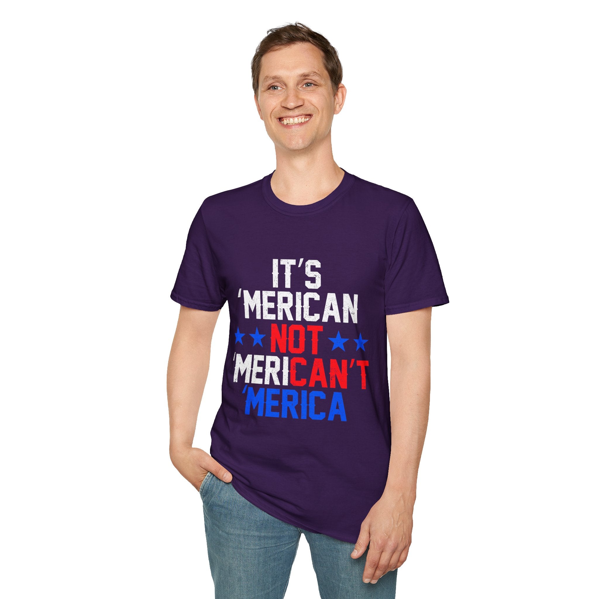 Patriotic Graphic Tee for Freedom Lovers - Unisex Softstyle T-Shirt, Casual Wear, Independence Day, Election Shirt, Gift Idea