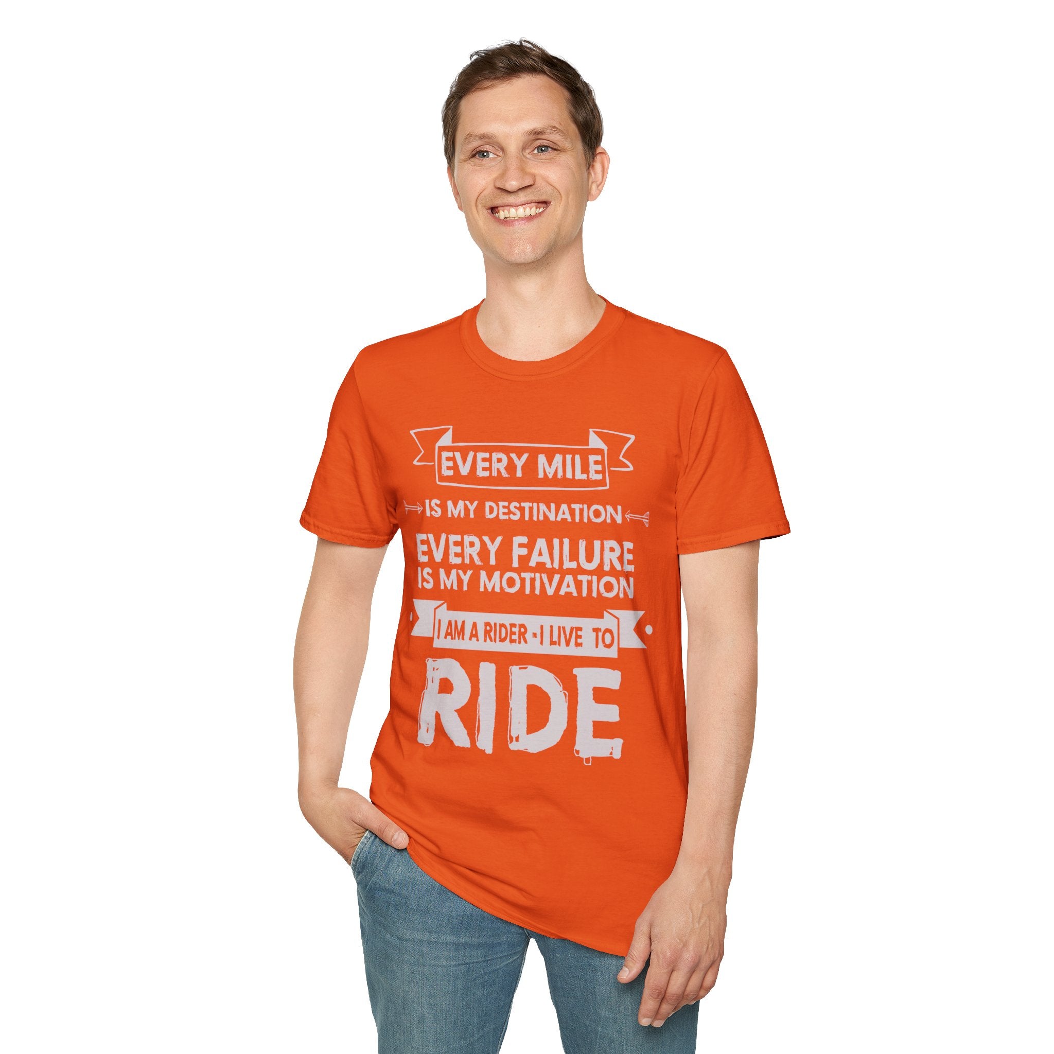 Inspirational Rider T-Shirt | Every Mile Is My Destination | Fitness Gift for Cyclists, Motivational Tee, Unisex Apparel