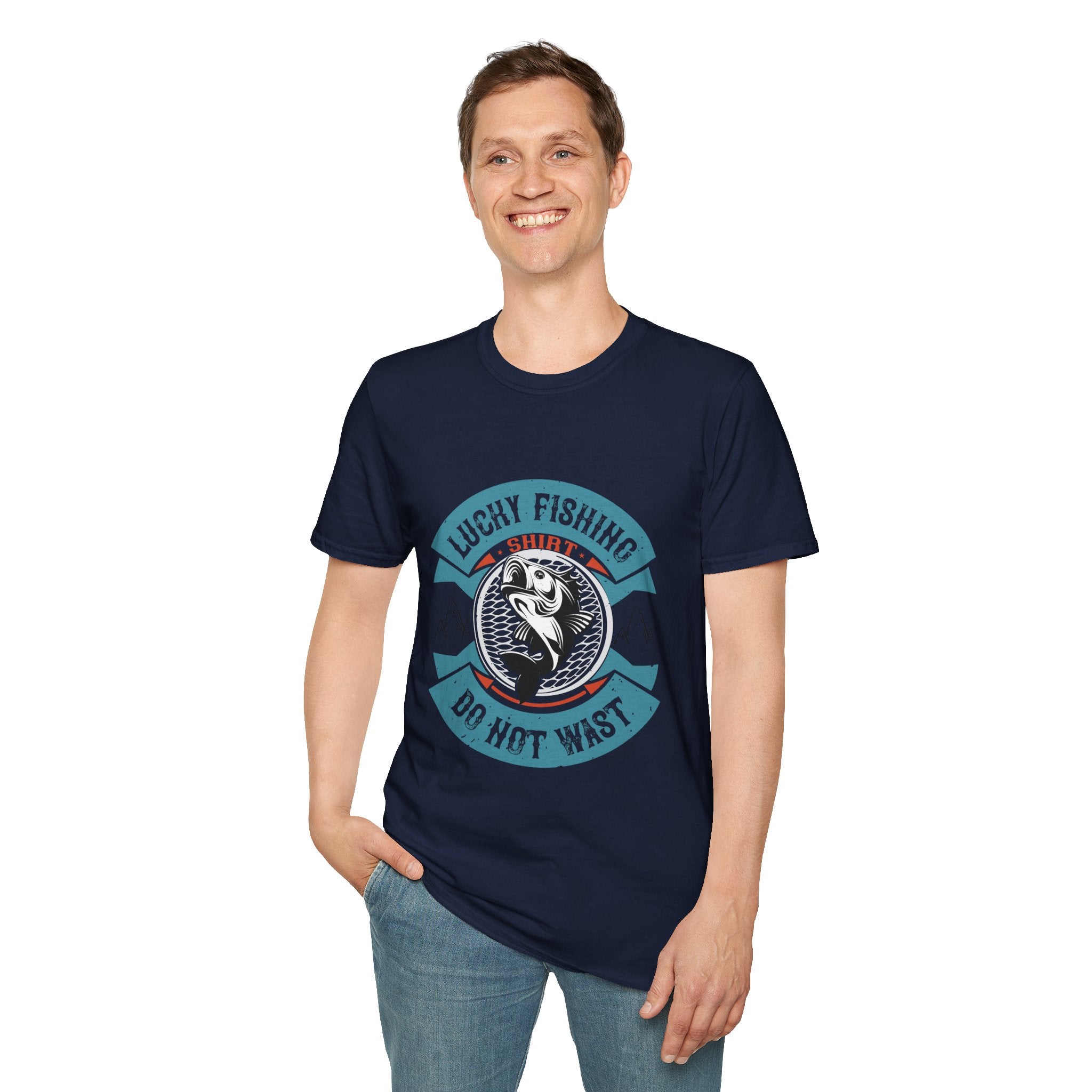 Lucky Fishing Graphic Tee, Unisex Fishing T-Shirt