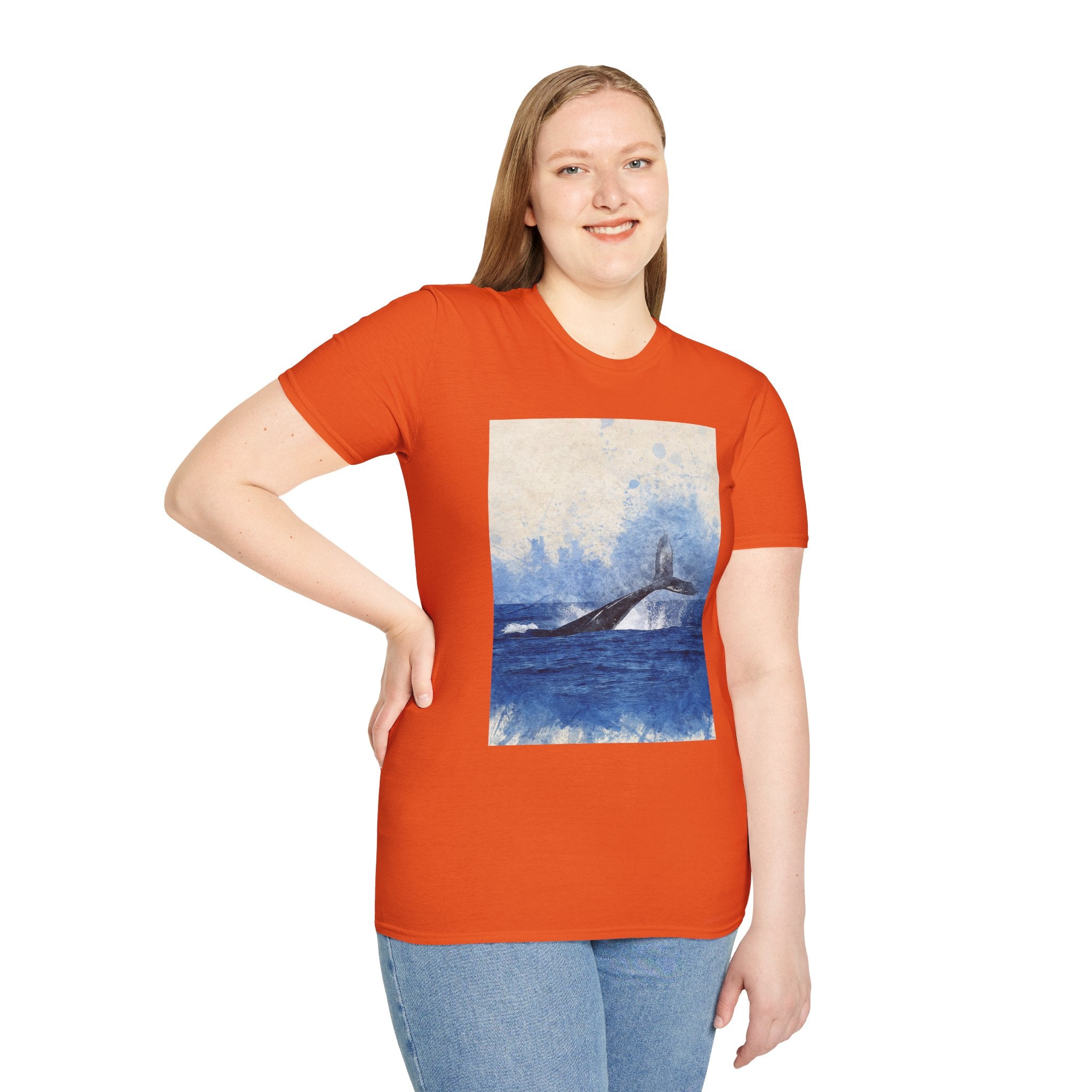 Whale Watching Unisex Softstyle T-Shirt, Ocean Lover Gift, Nature Tee